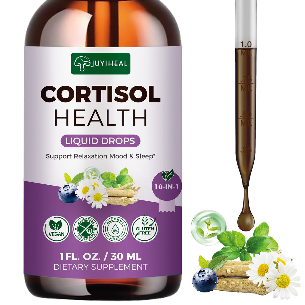 JUYIHEAL Cortisol Supplements, 10 in 1 Cortisol Detox Manager Reducer Hormone Balance Liquid Drops with Ashwagandha, Magnesium, L-theanine JUYIHEAL Au supplements
