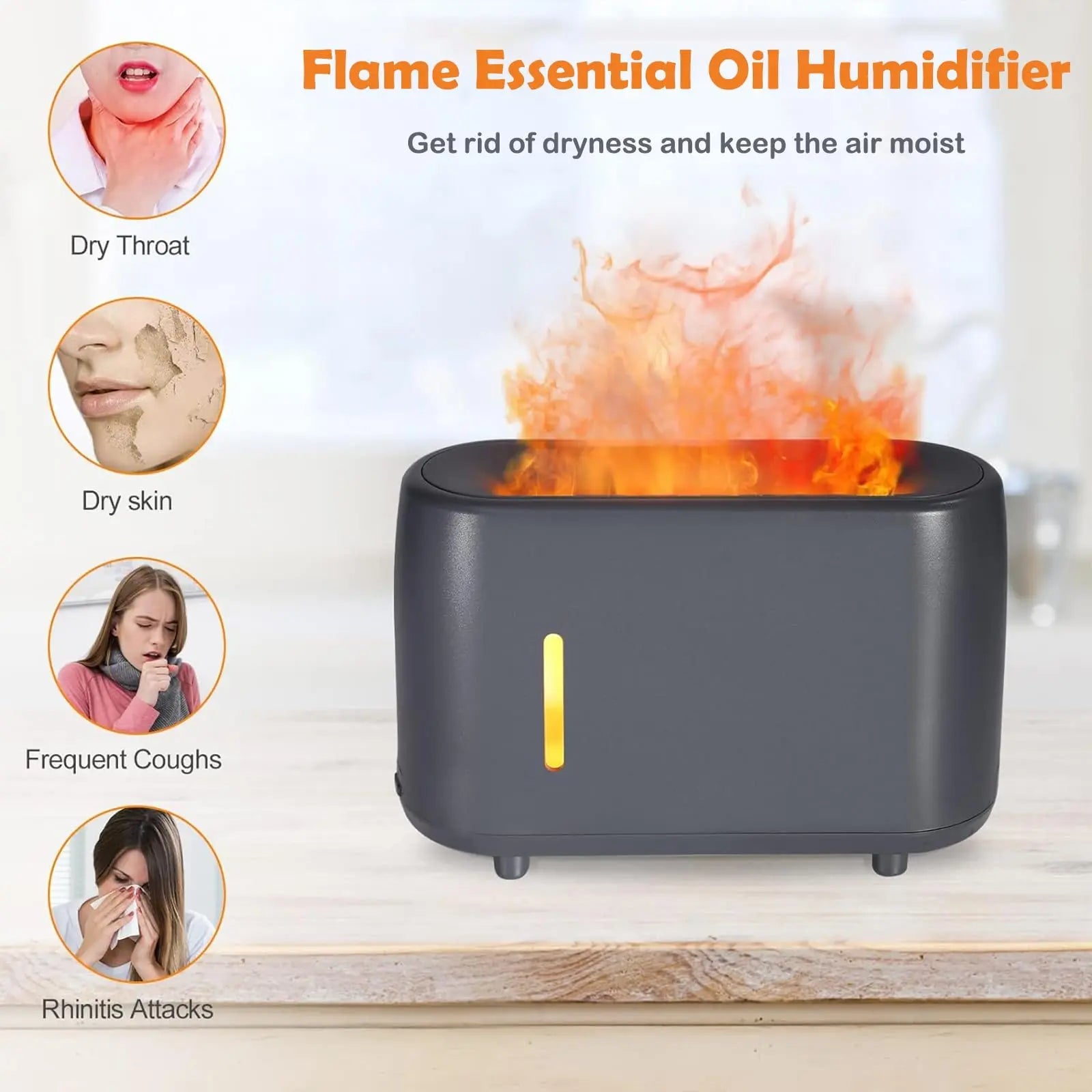 Flame Diffuser Humidifier 240ML for Essential Oils, Smart Timing with 7 Changeable Colors, Dual Mist AOSUMWITHU Au supplements