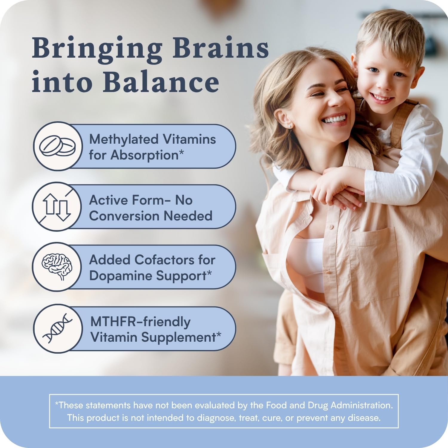 Accentrate Brain Supplement for Focus, Attention, Mood | Complete Vitamin B Complex | Brain Health | Methylated Multivitamin w/L-Methylfolate (5-MTHF), Cofactors Methyl-B12 & P5P | MTHFR Supplement