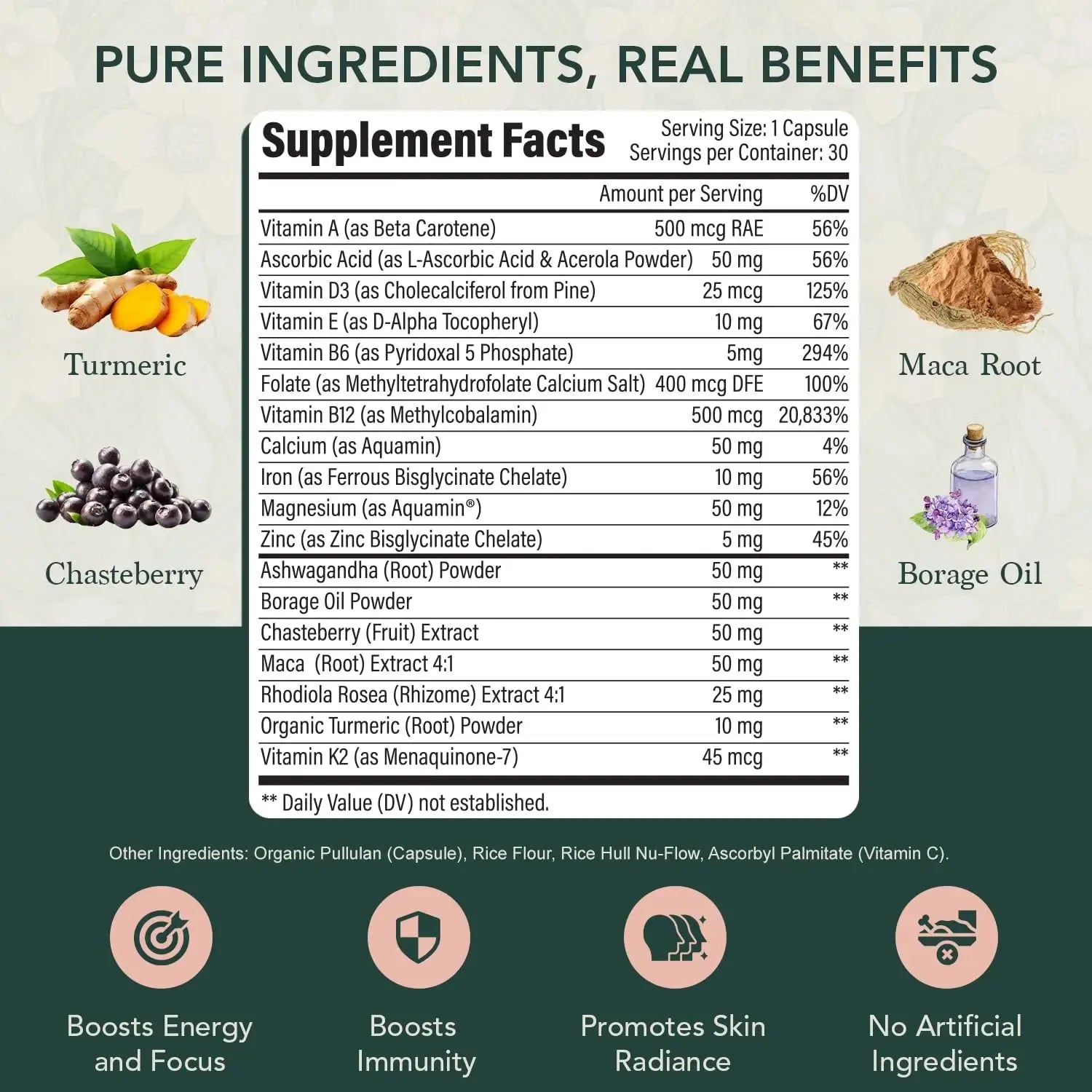 Elements of Life Multivitamin for Women – Daily Women’s Vitamins with MethyFolate, Organic Ingredients & Natural Supplements for Energy Elements of LIfe Au supplements