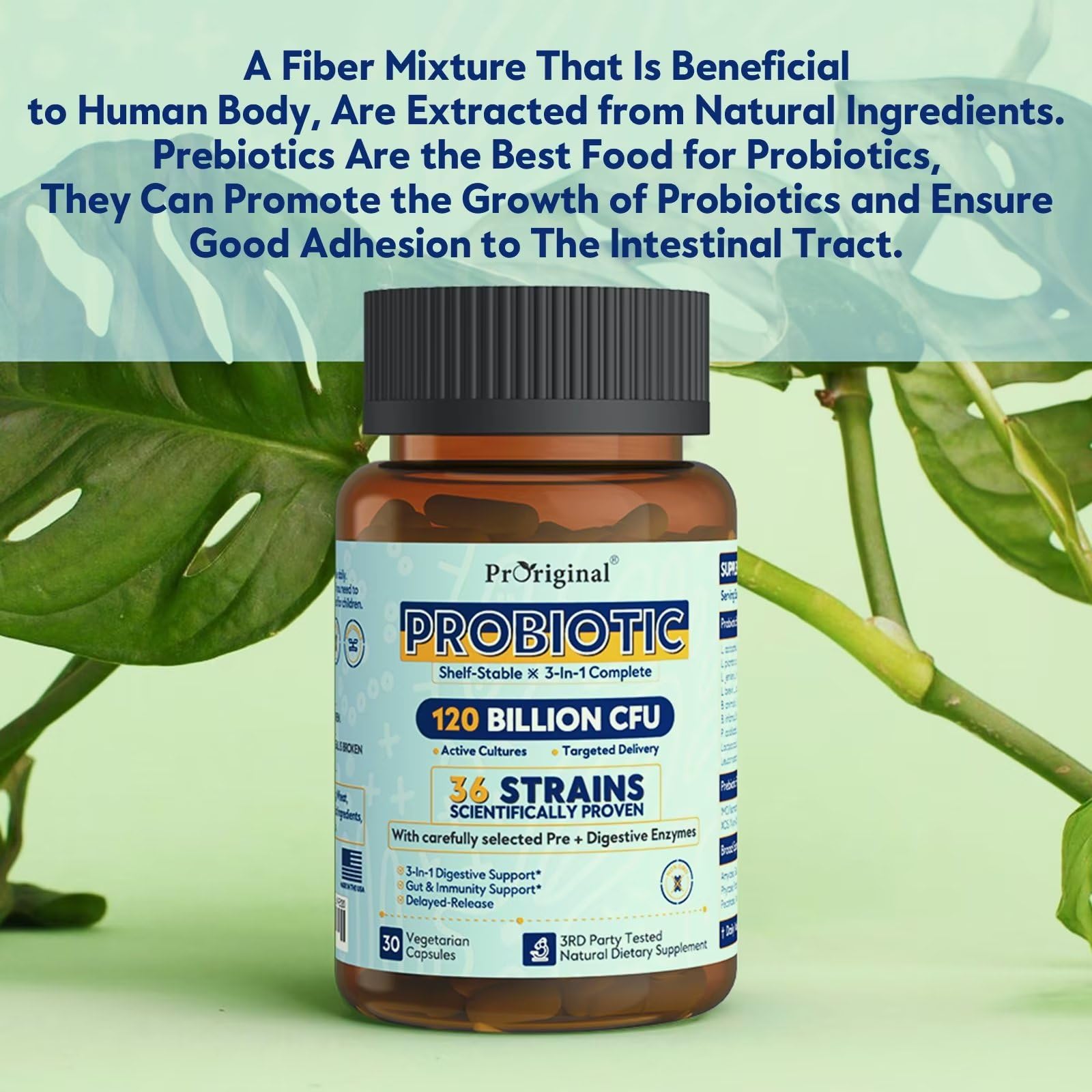 Probiotics for Women & Men 120 Billion CFU with 36 Probiotic Strains for Digestive Health and Gut Health, Delayed Release Capsules, Stomach Acid Resistant,