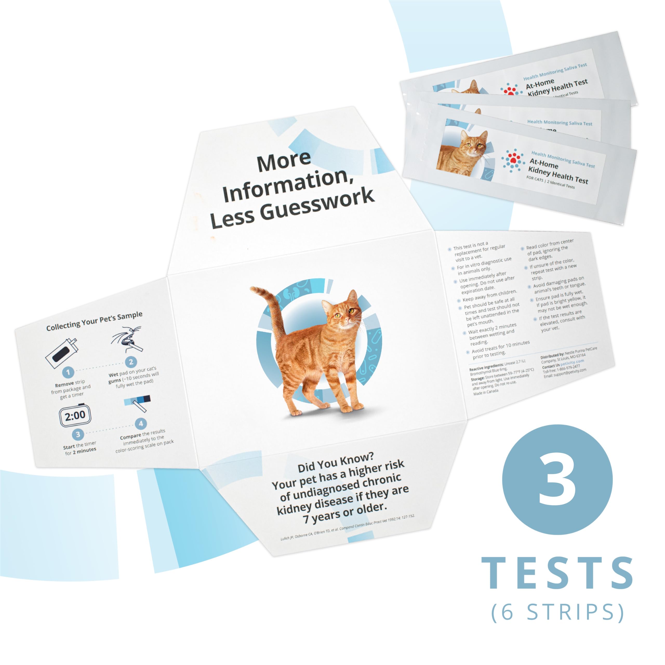 Petivity At-Home Kidney Health Test Kit for Cats — Quick Saliva Urea Test (2-Minute Home Check), Powered by Purina — Help Detect Early Kidney Changes - (Pack of 3) petivity Au supplements