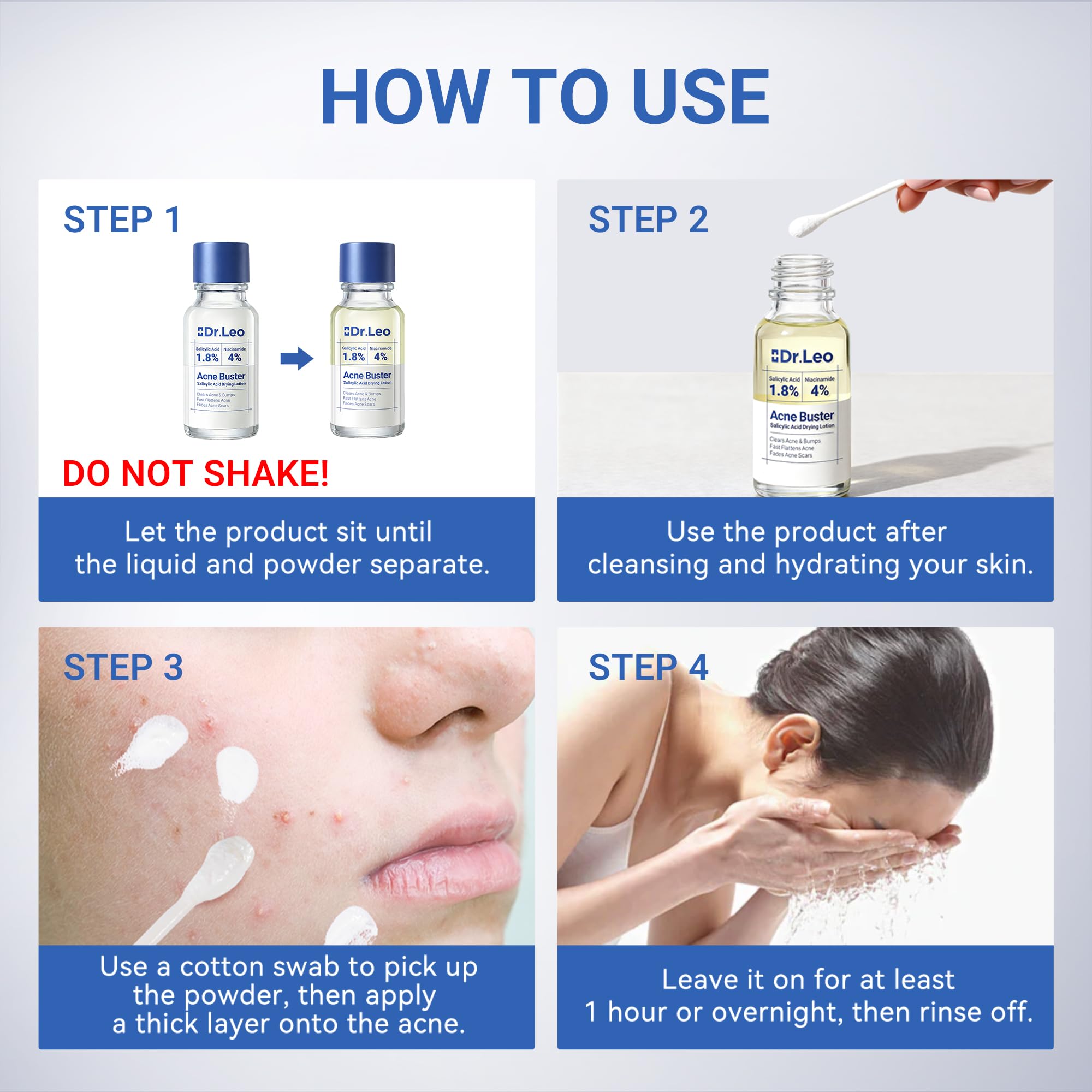 Dr.Leo 1.8% Salicylic Acid Spot Serum, Acne Treatment for Acne-Prone Sensitive Skin | Niacinamide, Fast Pimple Relief, Fades Acne Marks