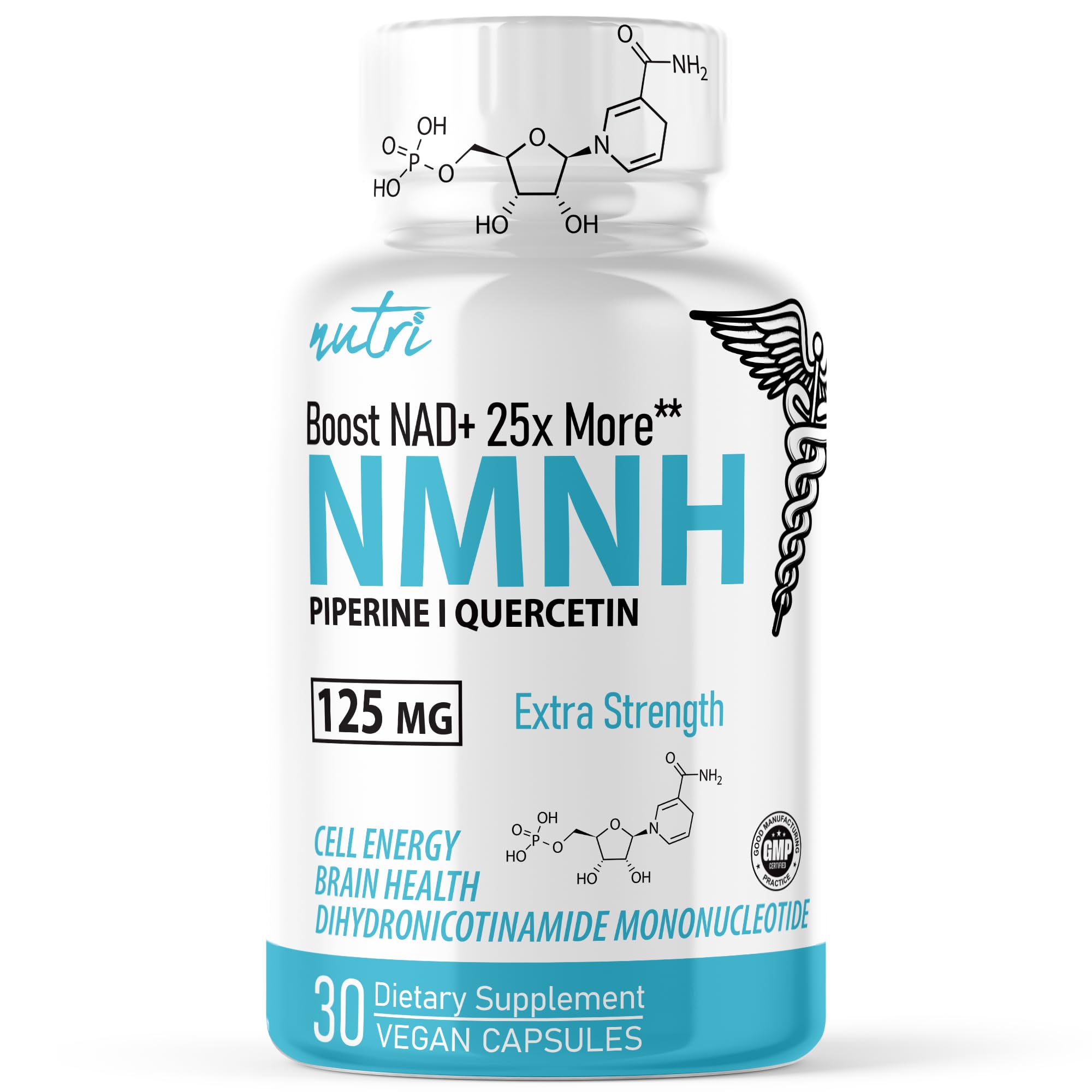 Nature's Fusions NMNH with Piperine & Quercetin - Boost NAD+ with Dihydronicotinamide Mononucleotide (30 Capsules) Nature's Fusions Au supplements