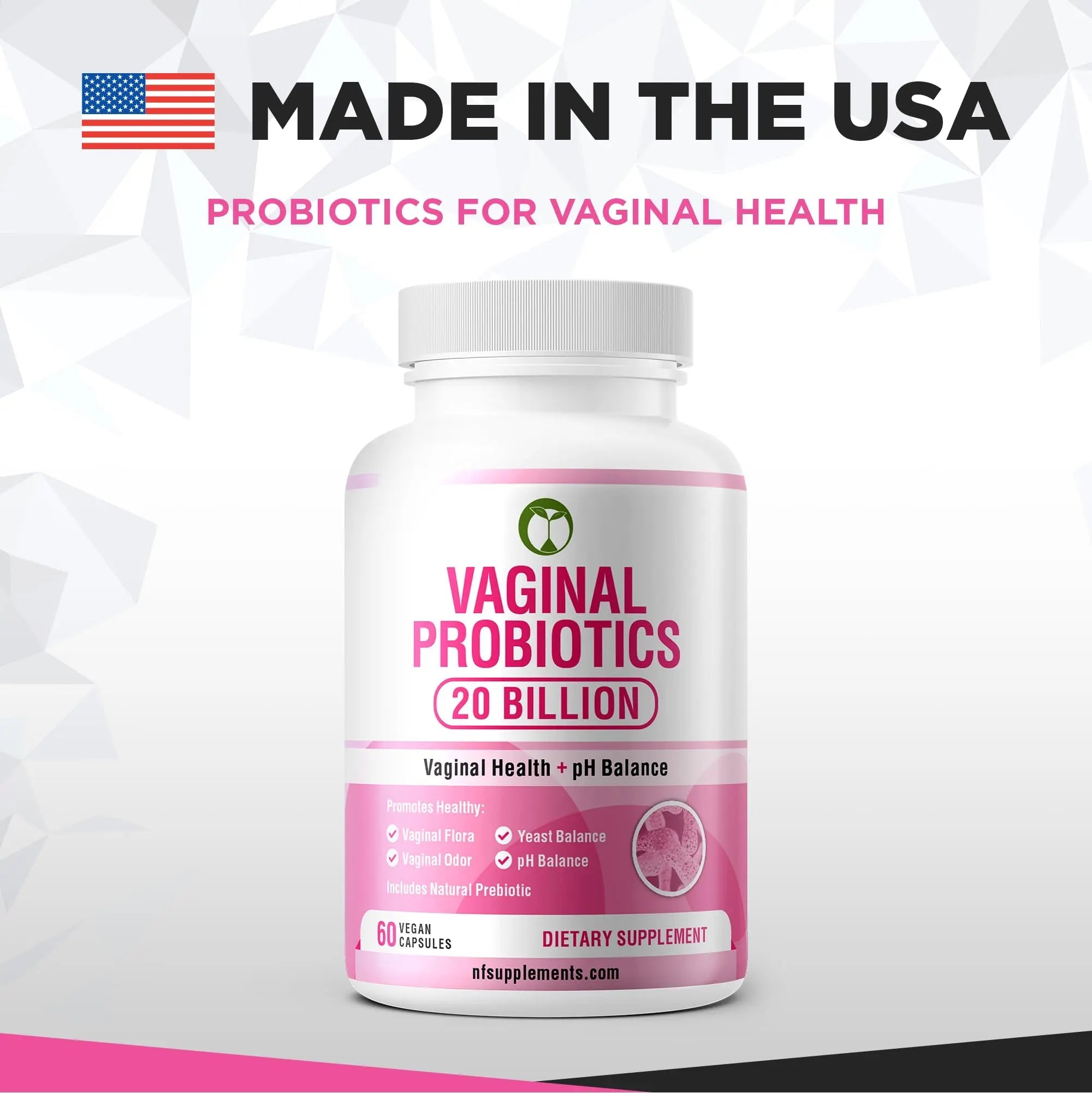 Vaginal Probiotics for Womens Health 20 Billion CFU | PH Balance & Vaginigal Odor Support 60 Capsules Natural Foundation Supplements Au supplements