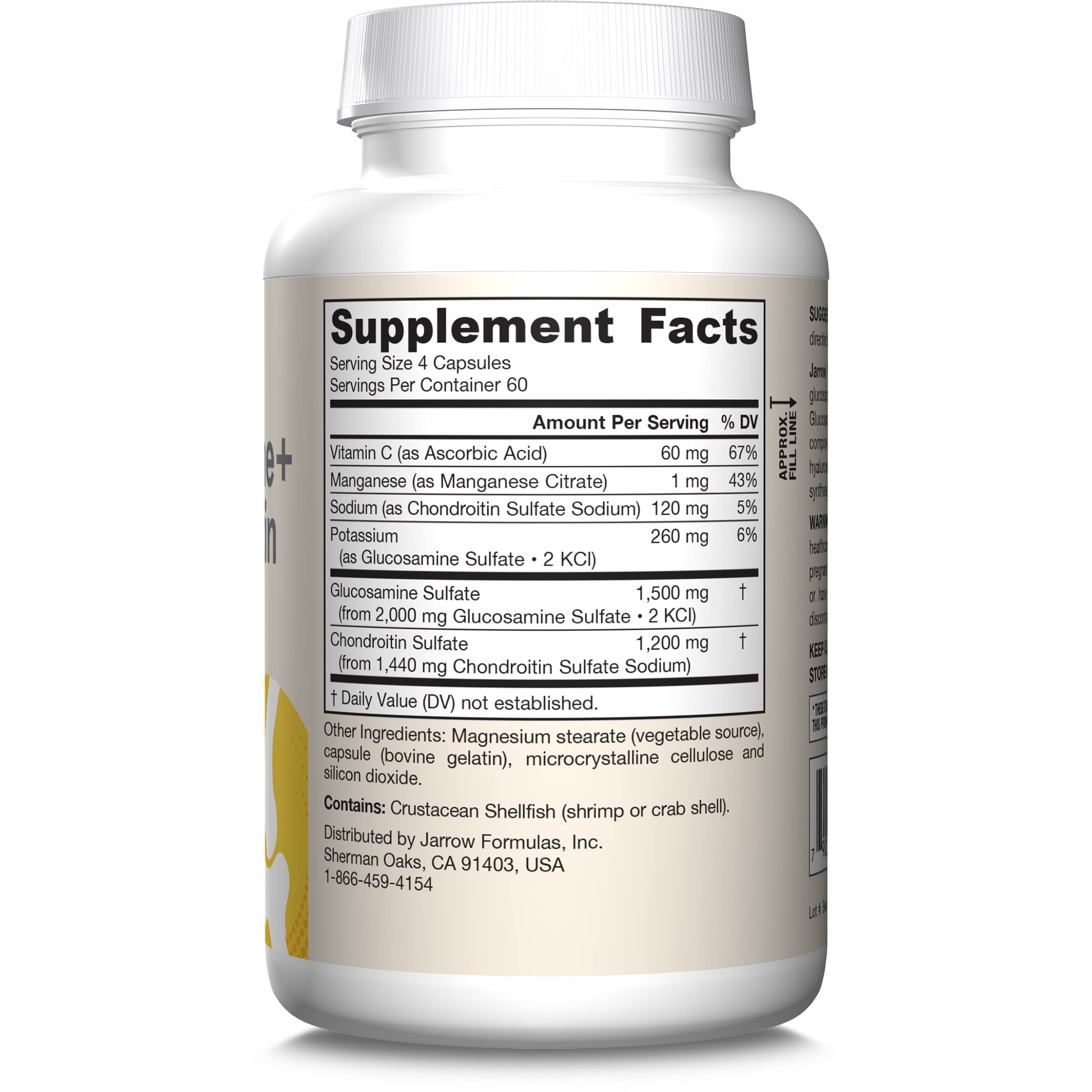 Jarrow Formulas Glucosamine + Chondroitin - 240 Capsules - Nutrient Support - Dietary Supplement for Joint Health - with Vitamin C & Manganese - 60 Servings Jarrow Formulas Au supplements