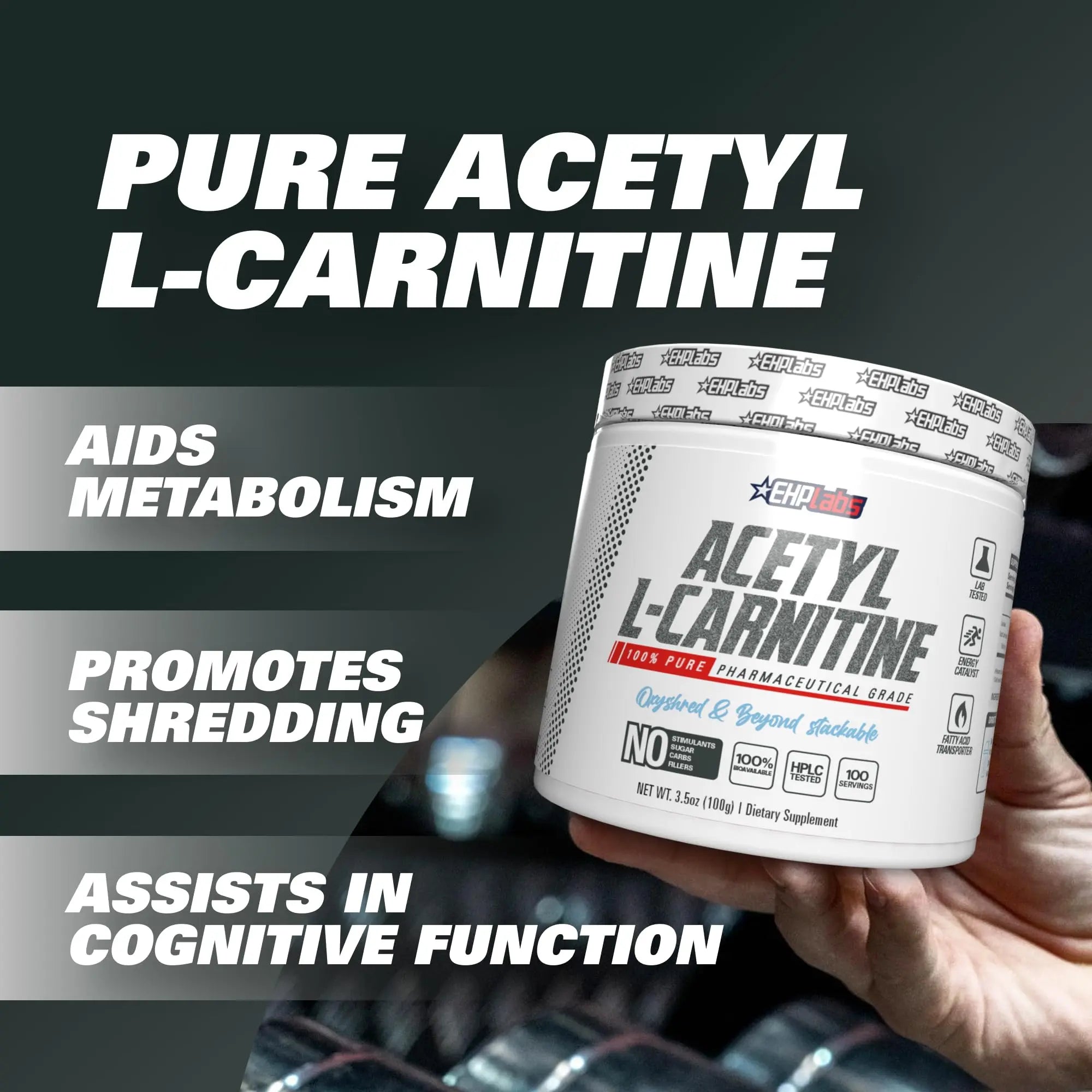 EHP Labs Acetyl L Carnitine Powder, Supports Natural Energy Production, Supports Metabolism EHP Labs Au supplements