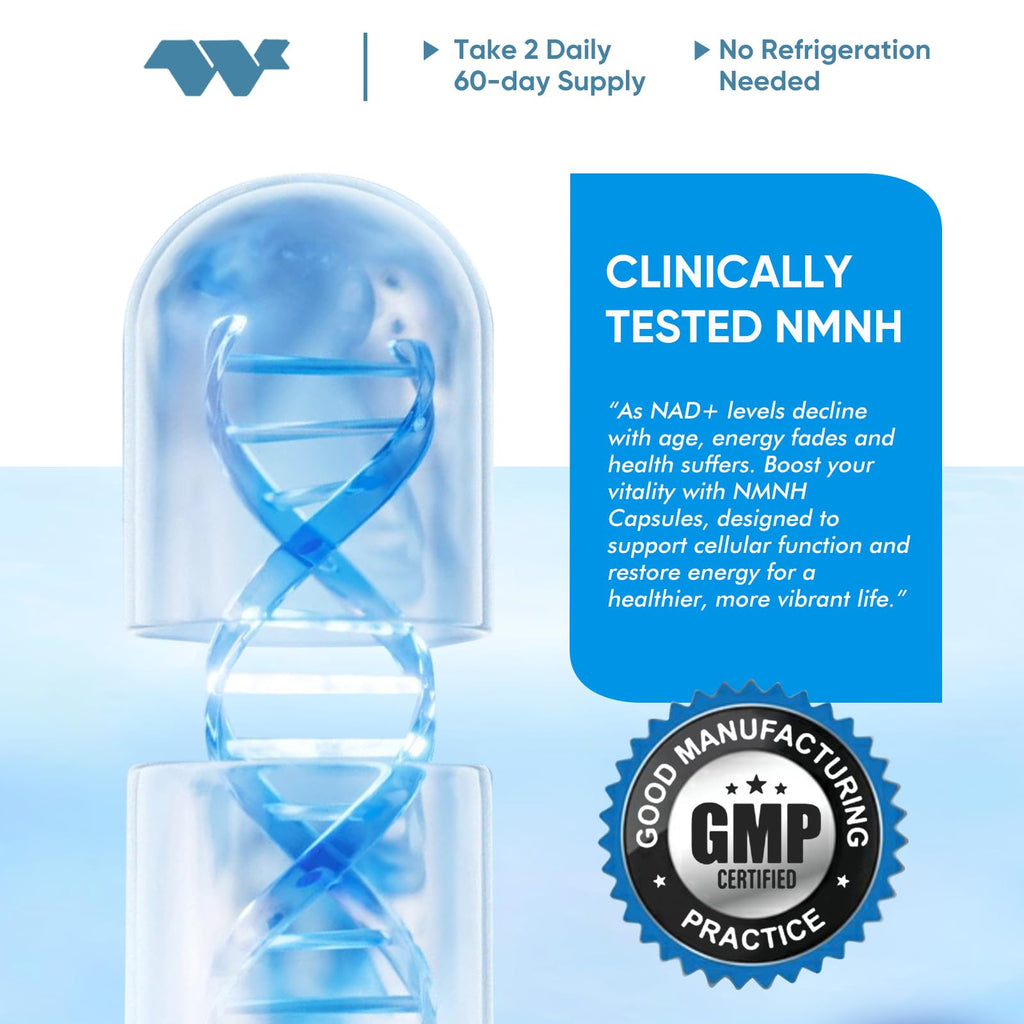 WONERPRO NMNH (NMN Supplement Alternative)，1000mg Per Serving NAD Supplement to Boost NAD+ Levels as We Age, for Anti Aging, Energy, Focus - 120 Capsule WONERPRO Au supplements