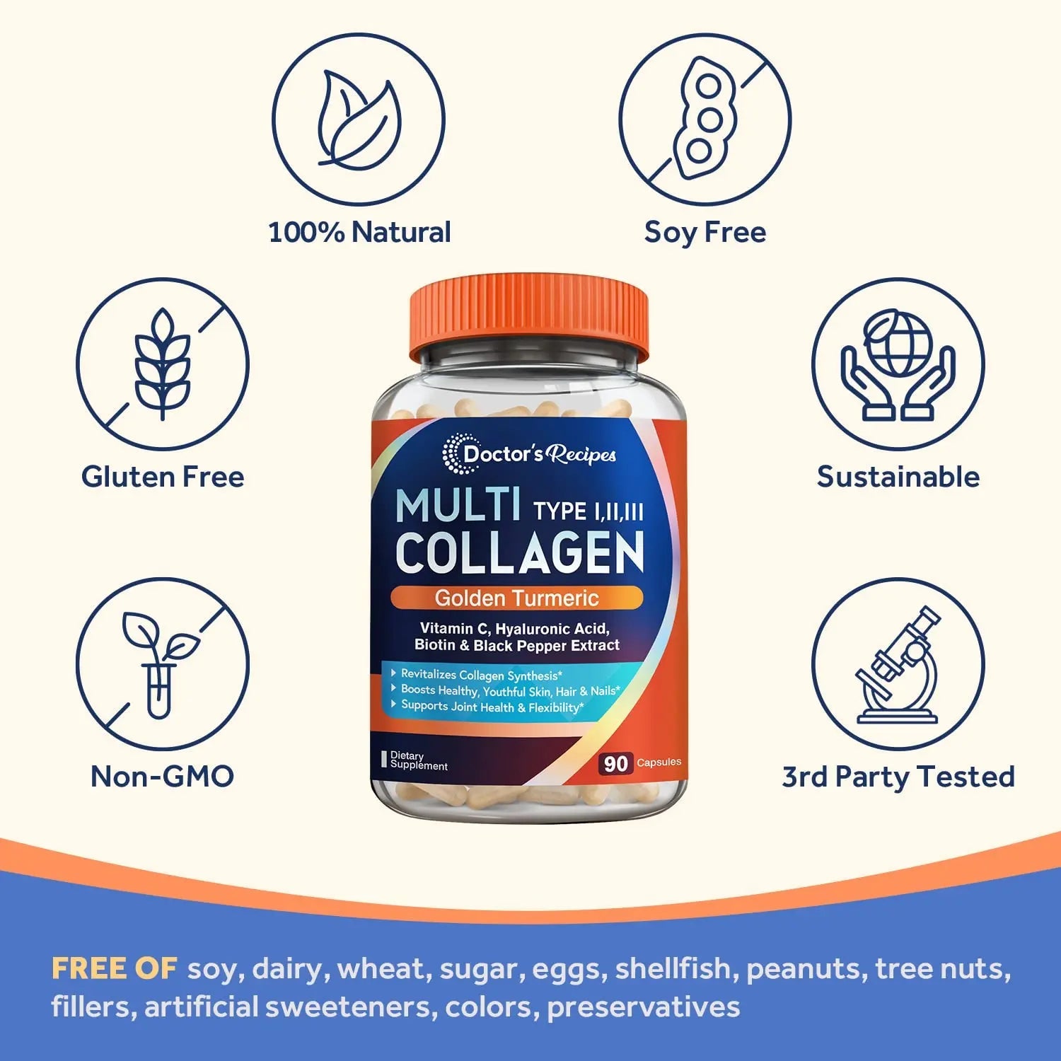 Doctor's Recipes Multi Collagen Complex with Golden Turmeric, Vitamin C, Biotin, Hyaluronic Doctor's Recipes Au supplements