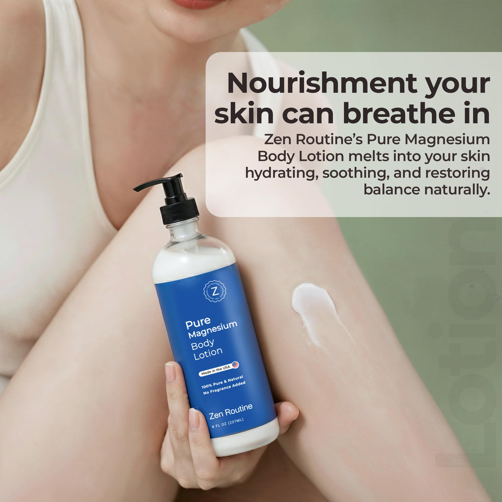 Zen Routine Magnesium Lotion for Sleep, Leg Cramps & Muscle Soreness with Shea Butter | Award-Winning Cream For Sleep – Safe for Kids – Unscented, Non-Greasy, Ultra Soothing – Made in USA Zen Routine Au supplements