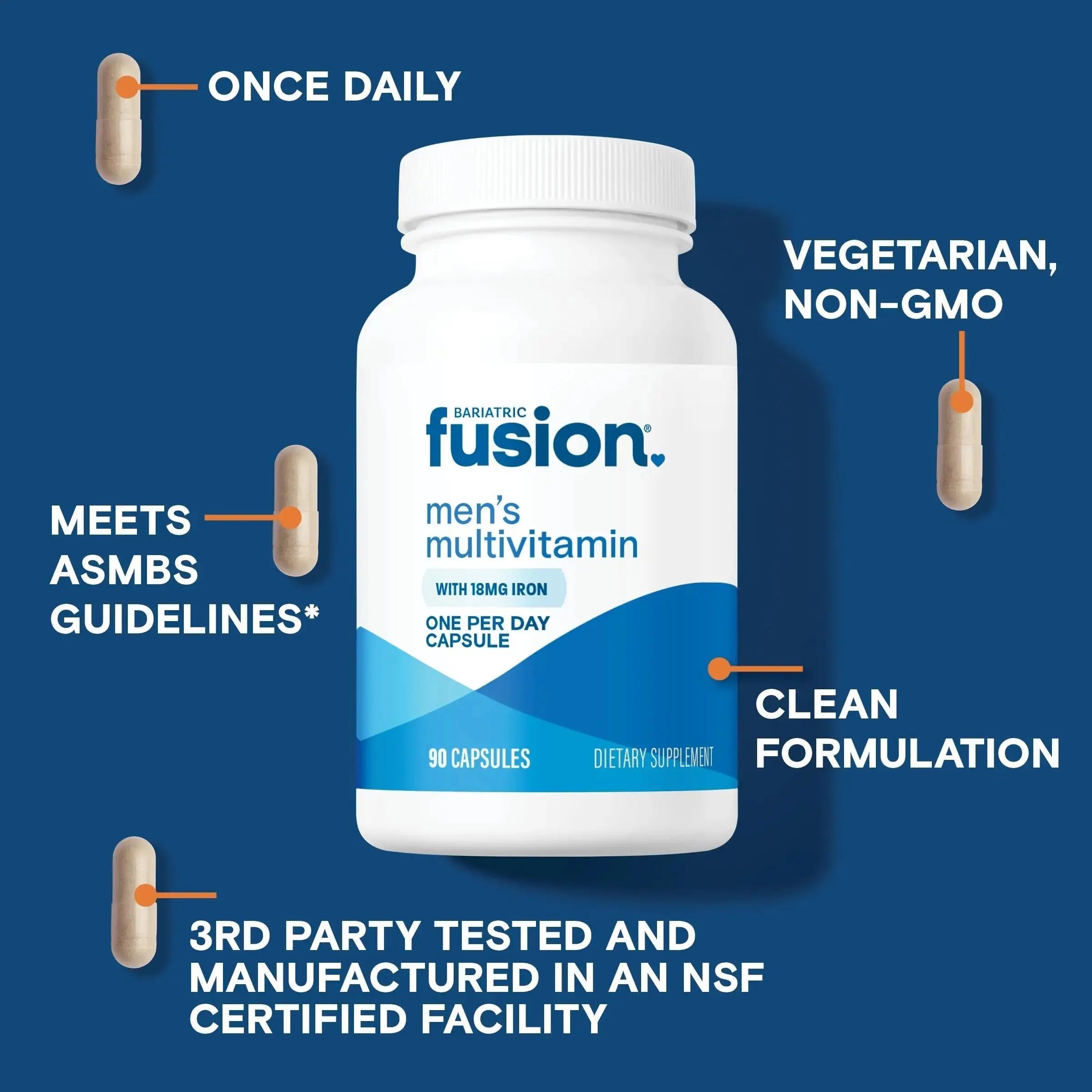Bariatric Fusion One Per Day Bariatric Multivitamin with Iron for Men | with Prostate and Heart Support Vitamins* | Bariatric Fusion Au supplements