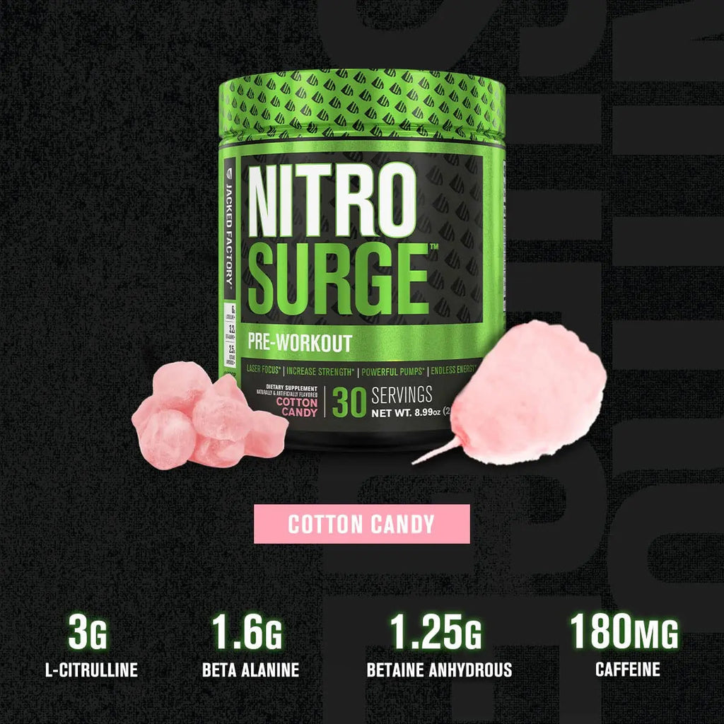 NITROSURGE Pre Workout Supplement - Endless Energy, Instant Strength Gains Jacked Factory Au supplements