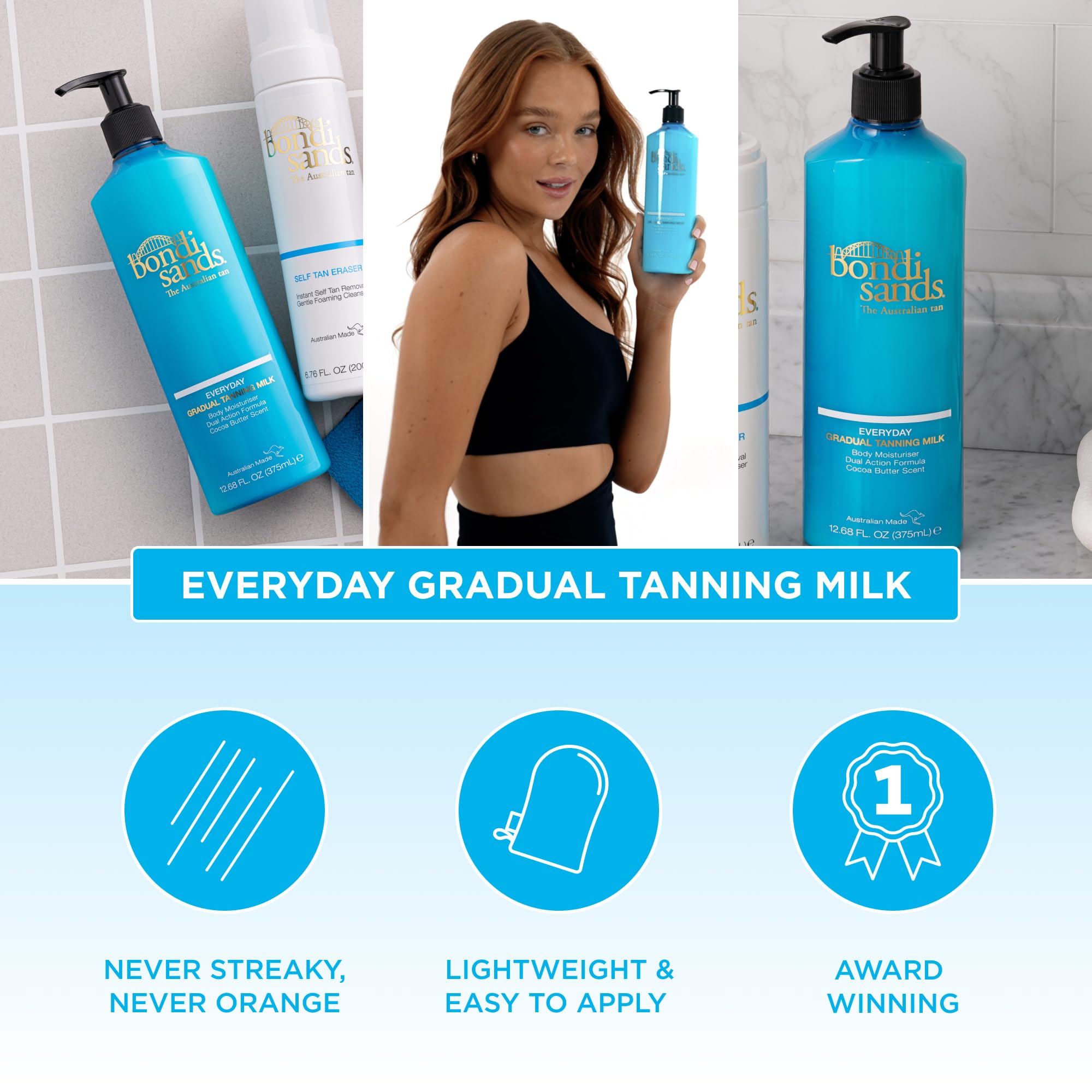 Bondi Sands Everyday Gradual Tanning Milk | Long-lasting, Tanning Body Moisturizer Enriched