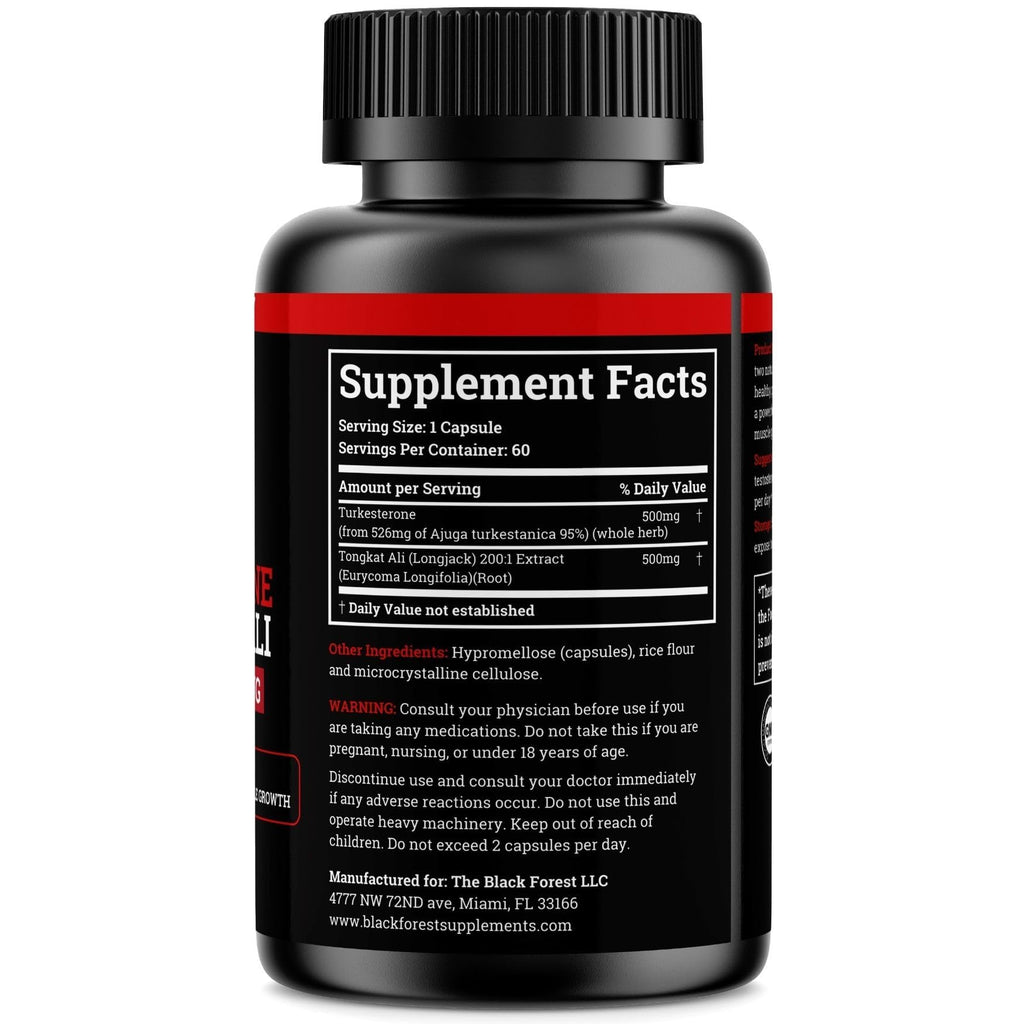Black Forest Turkesterone Tongkat Ali Supplement 1000mg per Serving (Max Purity 95%) Turkesterone Supplement for Men (Tongkat Ali for Men Longjack 200:1) Similar to Tongkat Ali Fadogia Agrestis Black ForestBuy Supplements Australia