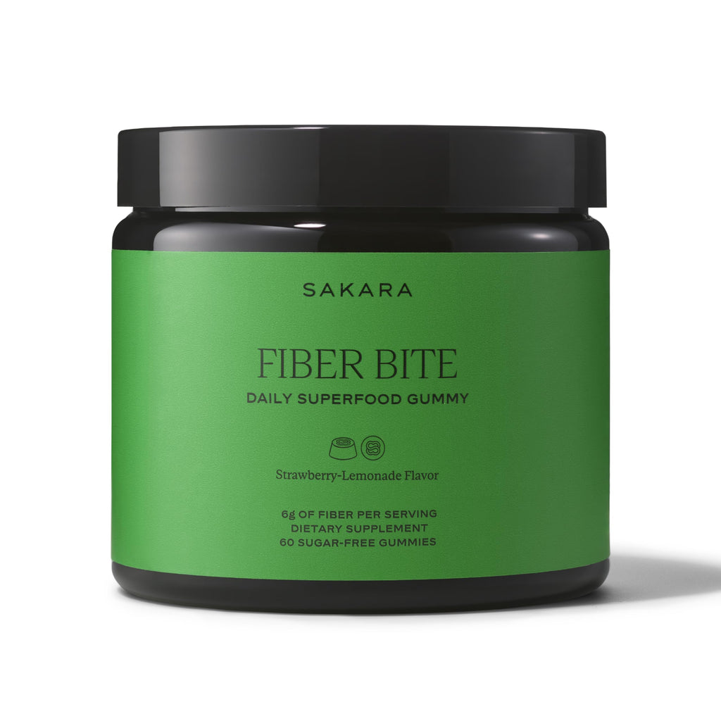 SAKARA Fiber Gummies for Gut Health & Digestive Support | 6g Prebiotic Fiber | Sugar-Free, Plant-Based | Strawberry Lemonade | 60 Count