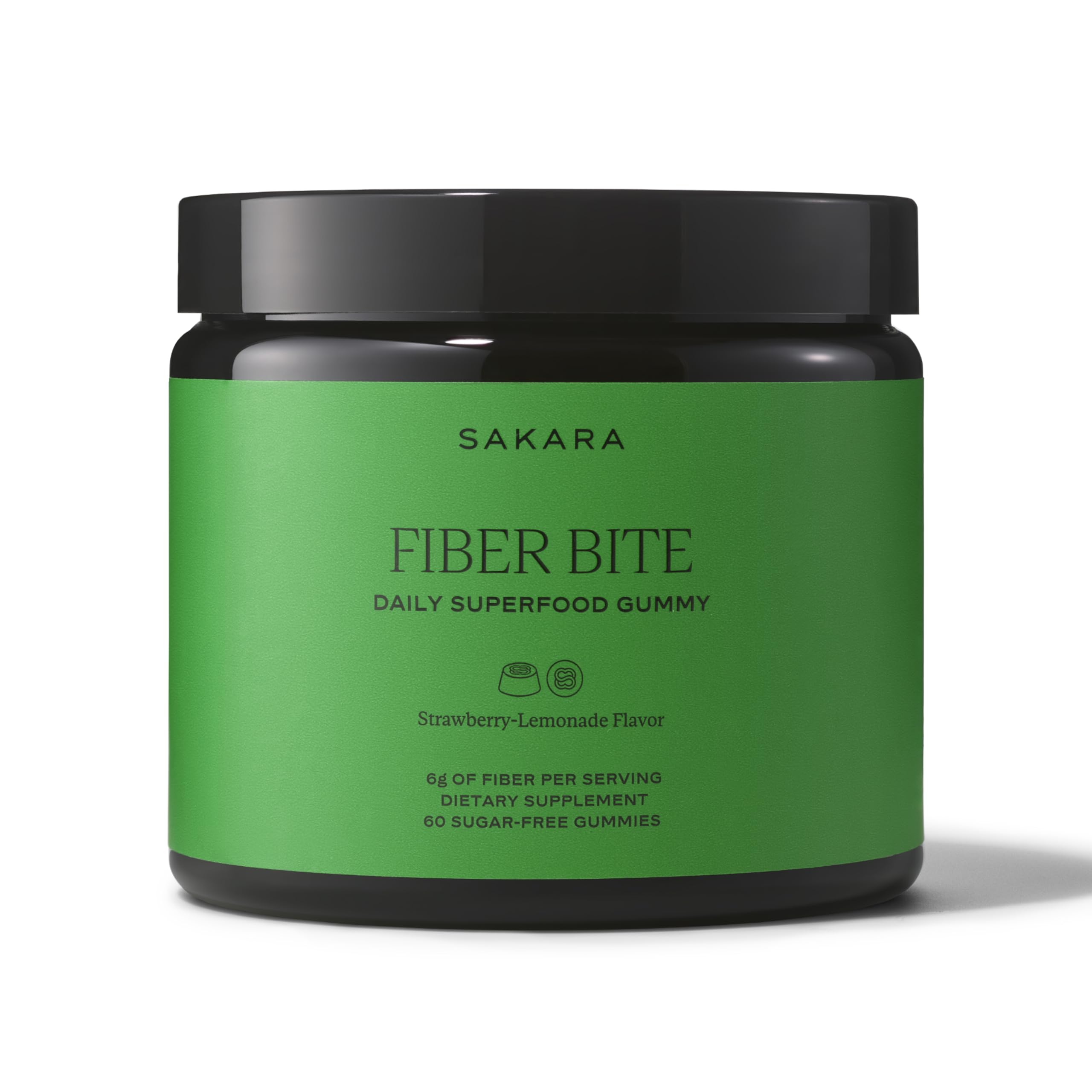 SAKARA Fiber Gummies for Gut Health & Digestive Support | 6g Prebiotic Fiber | Sugar-Free, Plant-Based | Strawberry Lemonade | 60 Count