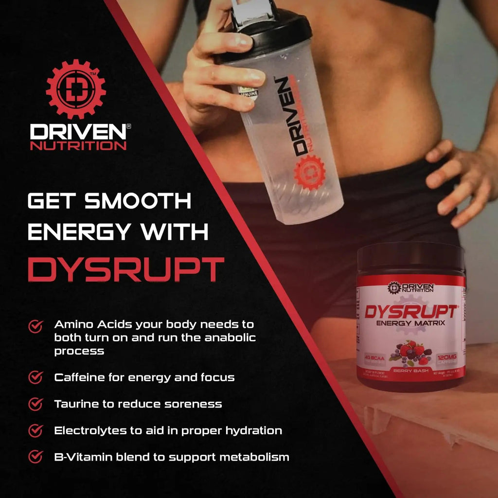 Driven Nutrition DYSRUPT: BCAA + Caffeine with Electrolytes: Sugar & Gluten Free Supplement Driven Nutrition Au supplements