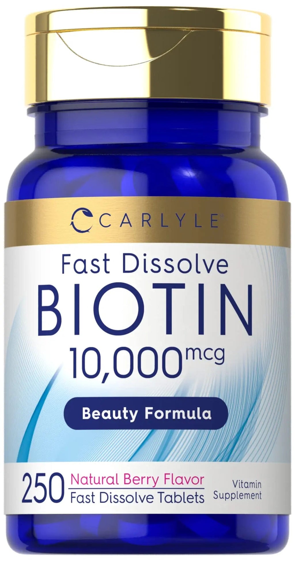 Carlyle Biotin 10000mcg | 250 Fast Dissolve Tablets | Max Strength | Vegetarian, Non-GMO, Gluten Free Supplement Carlyle Au supplements
