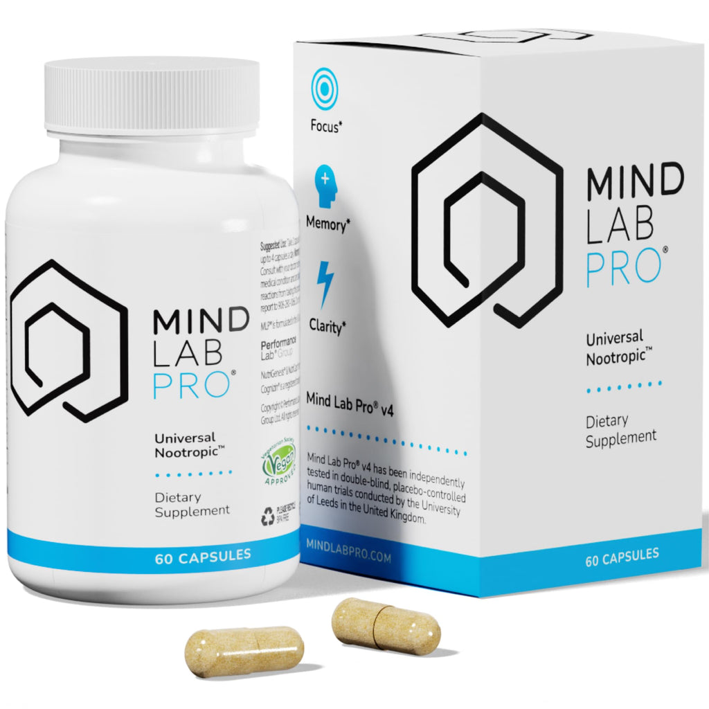 Mind Lab Pro® MLP® v4 Universal  Booster Supplement for Focus, Memory, Clarity, Energy - 60-Count - Plant-Based, Naturally Sourced Memory Vitamins
