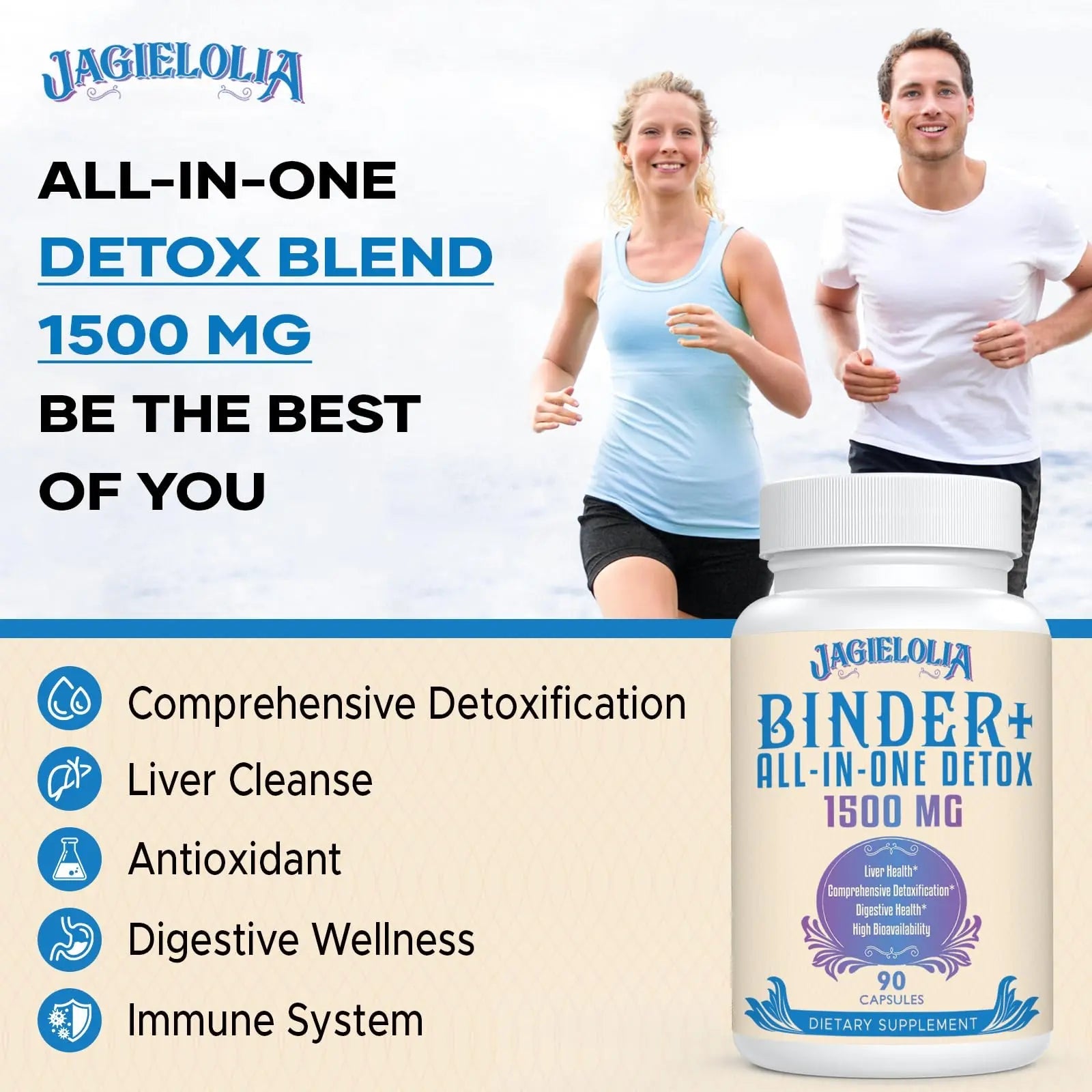 All-In-One Detox Binder Supplement 1500 MG - High Bioavailability, Liver Gut Detox Cleanse Jagielolia Au supplements