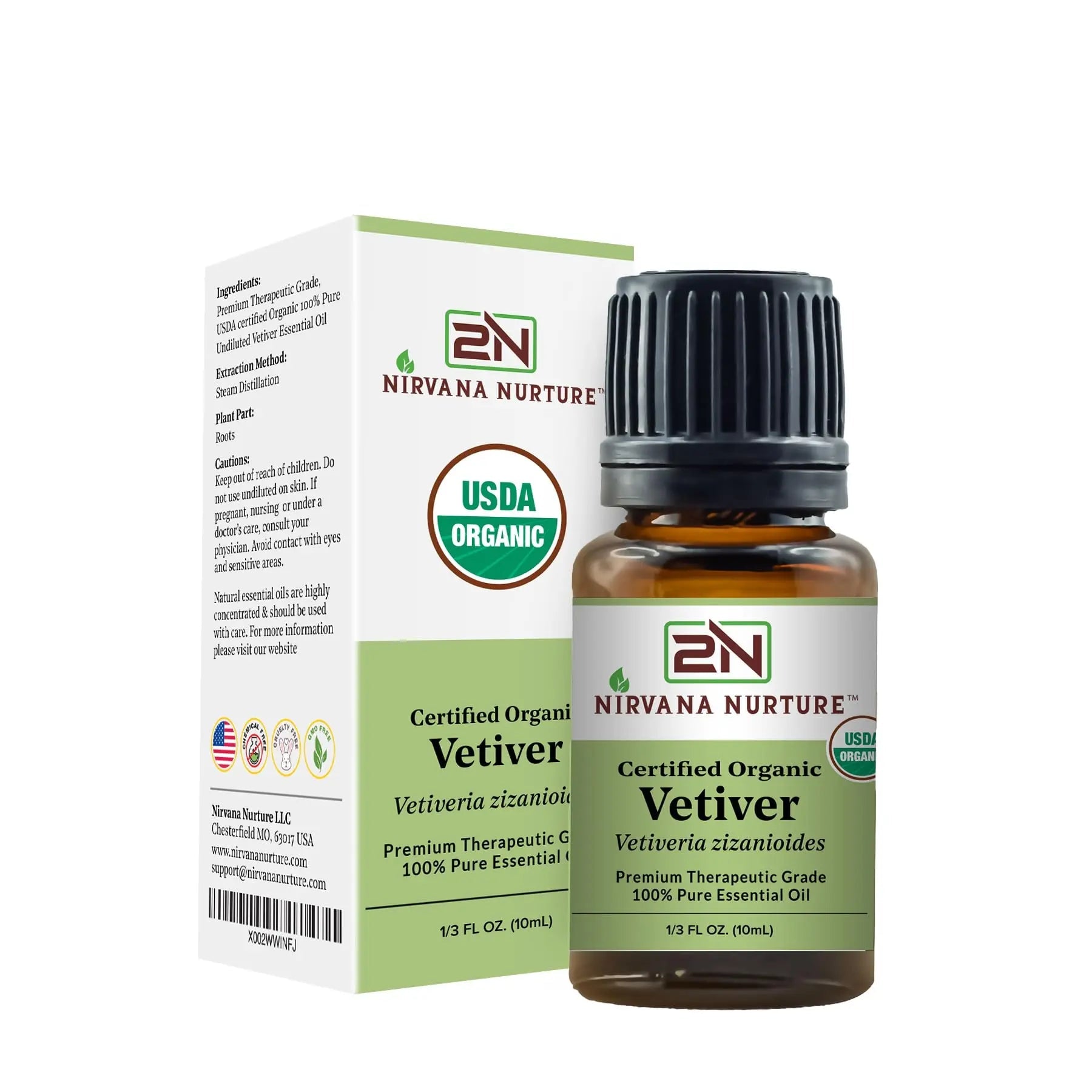 Nirvana Nurture Vetiver Essential Oil USDA Certified Organic 100% Pure Premium Therapeutic Grade Nirvana Nurture Au supplements