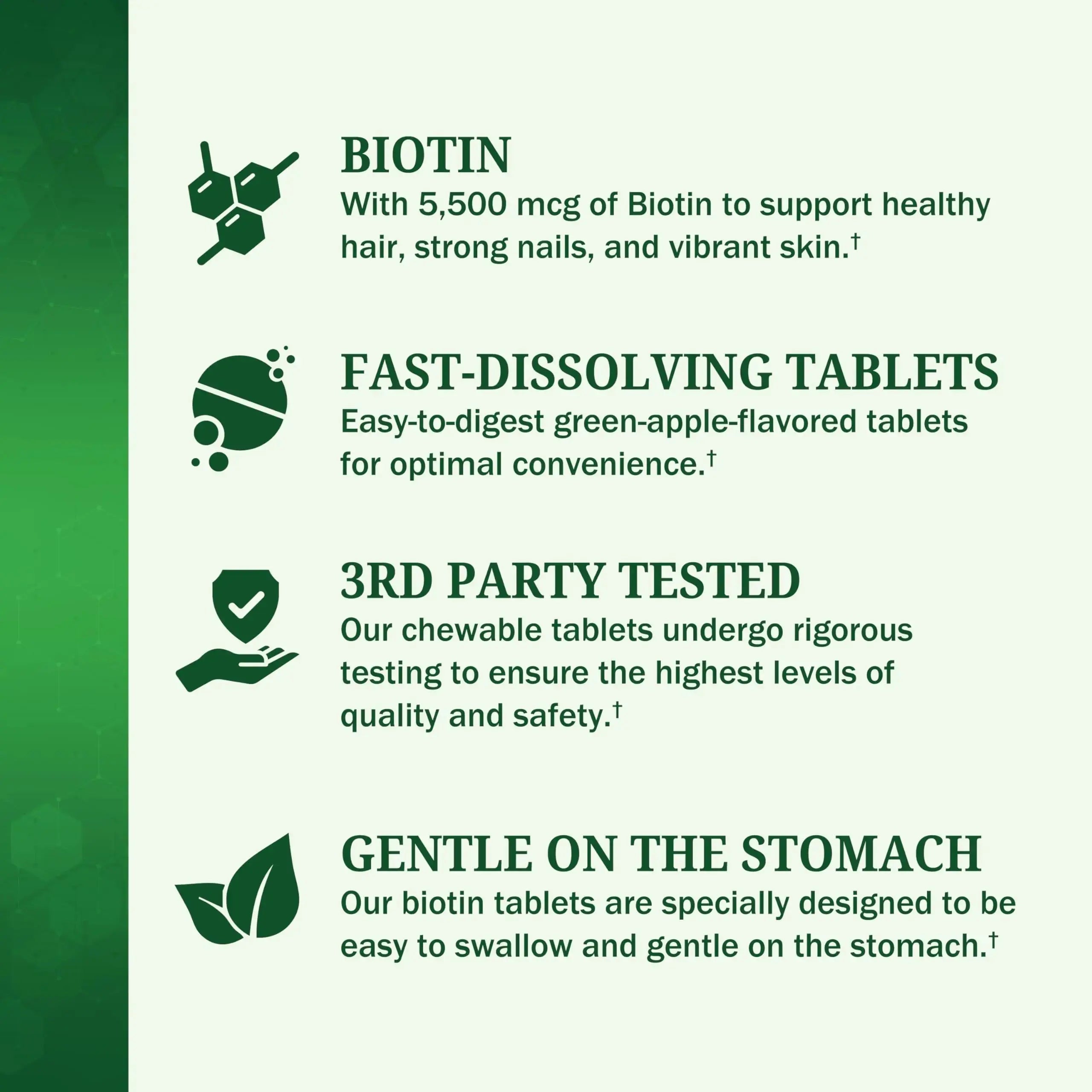 BioSchwartz Bariatric Biotin Chewable Tablets - 5500mcg Biotin per Serving - Green Apple Flavor, 3 Month Supply - Sugar-Free Hair Skin Nails Vitamins BioSchwartz Au supplements