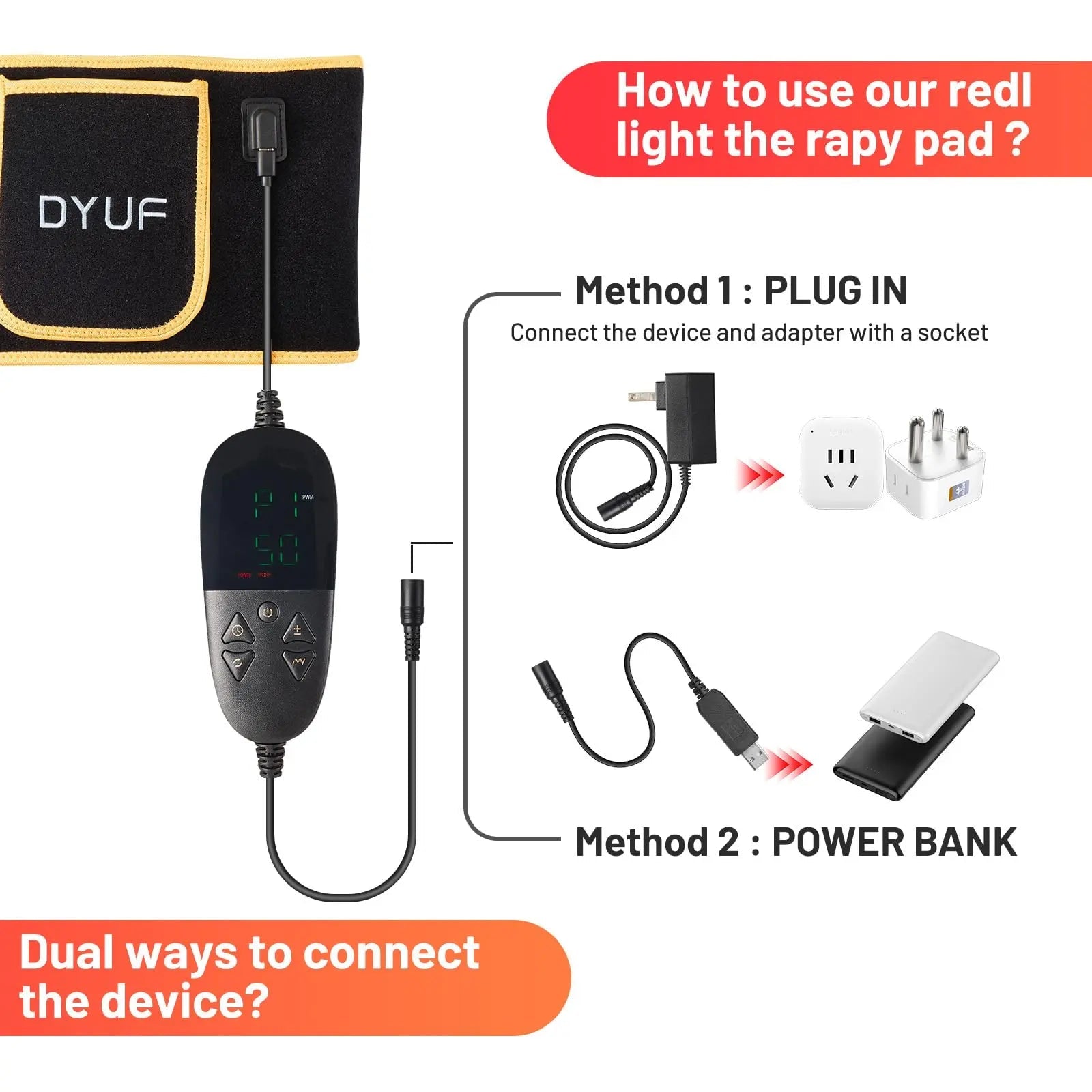 Red Light Therapy Belt DYUF Infrared Light Therapy : Muscle Recovery, Pain Relief, and Healing Device DYUF Au supplements