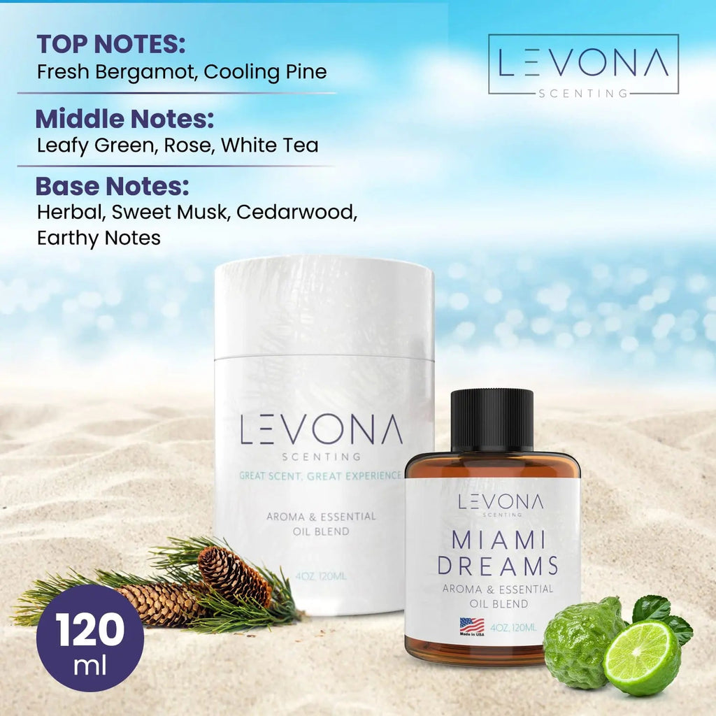 Levona Scent Essential Oils for Diffusers for Home: Miami Dreams Hotel & Home Luxury Scents Fragrance Oil LEVONA SCENT Au supplements