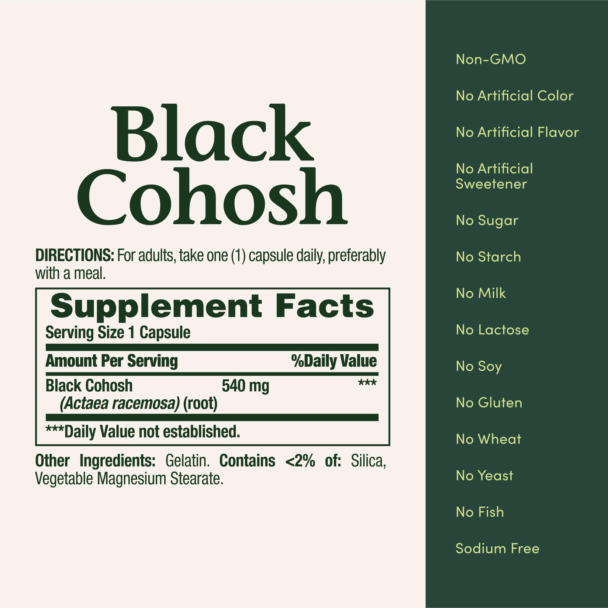 Nature's Bounty Black Cohosh Root Pills and Herbal Health Supplement, Natural Menopausal Support, 540 mg, 100 Capsules Nature's Bounty Au supplements