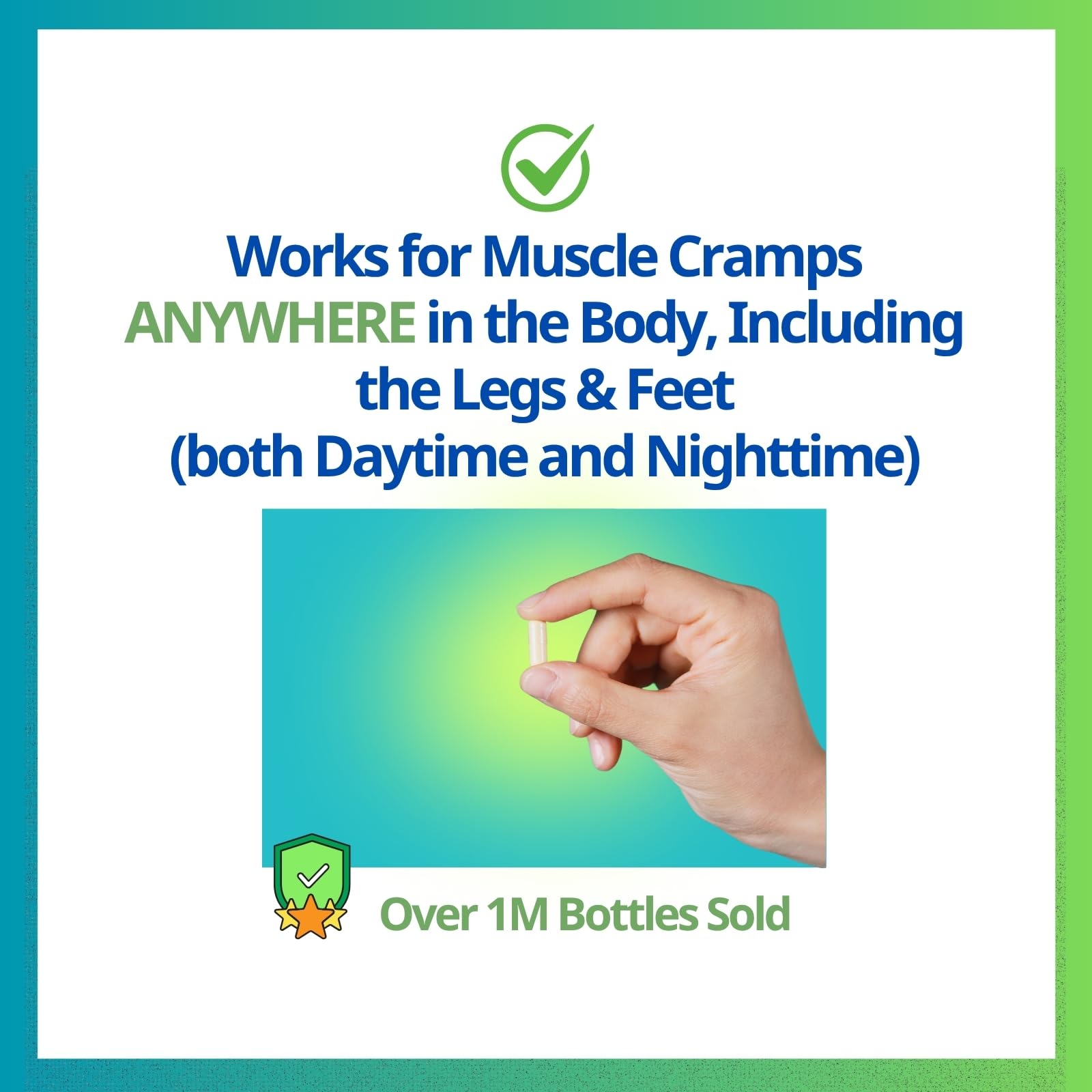 Cramp Defense® Leg Cramps Pills, Relief for All Muscle Cramps, Day and Night. Magnesium Supplement Capsules, 3-6 Month Supply. Non-Laxative