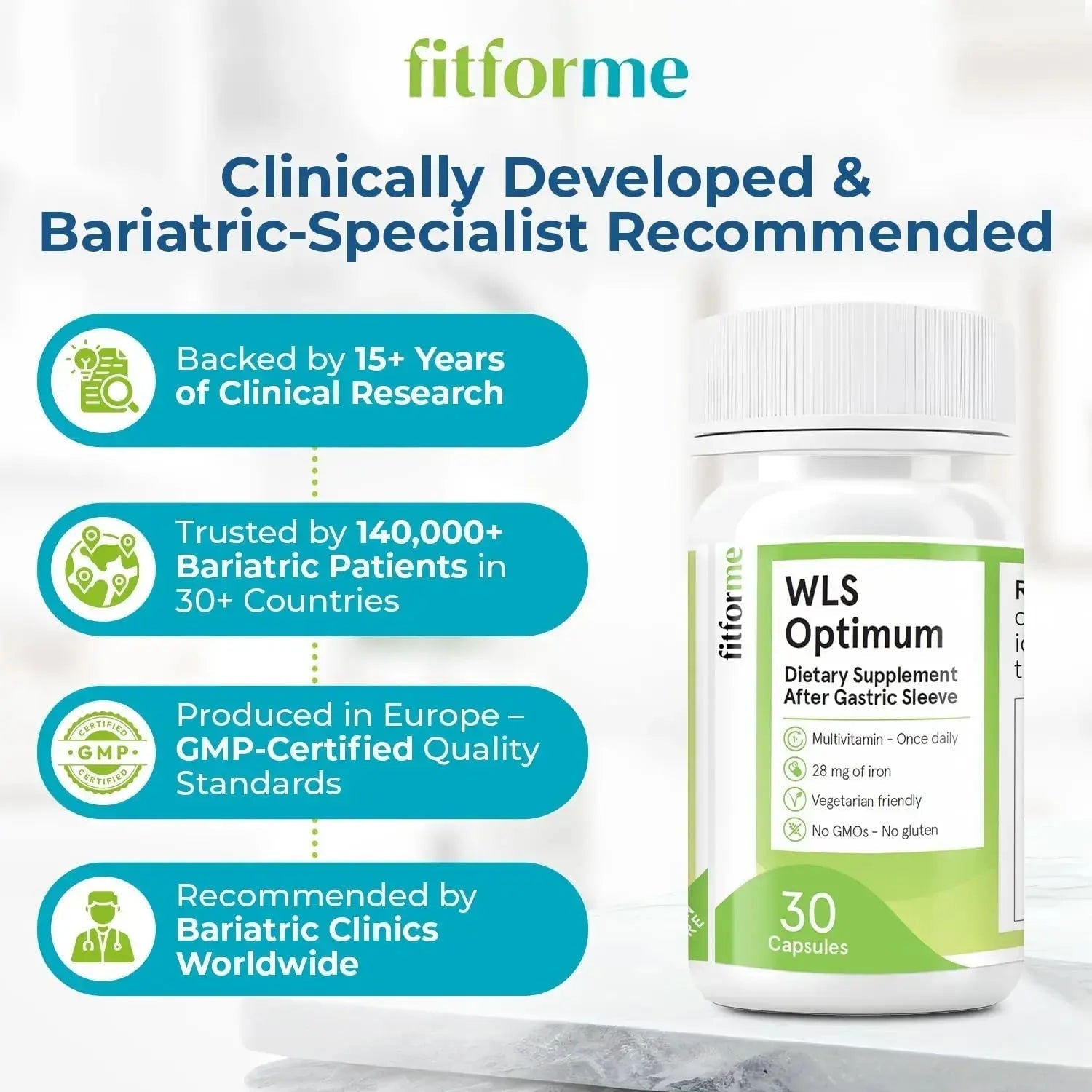FitForMe Bariatric Multivitamin, Tailored for Gastric Sleeve Surgery – One-a-Day Capsule, 30-Day Supply, Easy-to-Swallow WLS Optimum Capsule FitForMe Au supplements