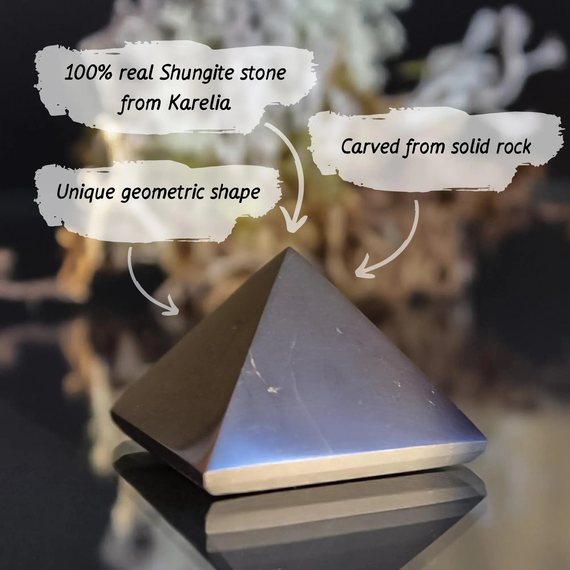 KARELIANMASTERS Shungite Stones Pyramid and Sticker for Phone Set - Crystal Healing Protection KARELIANMASTERS Au supplements