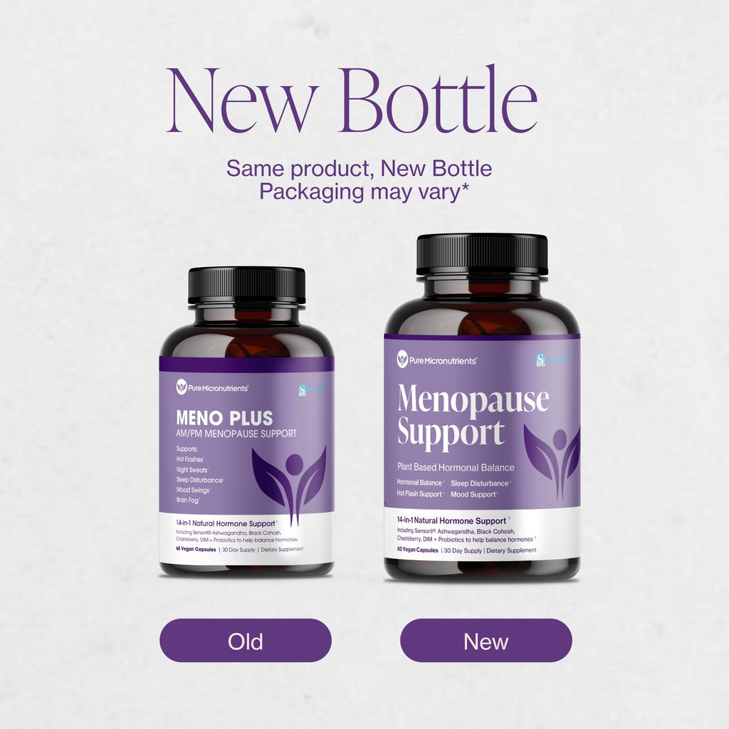 Menopause Supplements for Women - Natural Hormone Balance - Hot Flashes, Night Sweats, Sleep & Mood Support. with Sensoril® Ashwagandha, DIM, Chaste Berry & Black Cohosh Root - 60 Count Pure Micronutrients Au supplements
