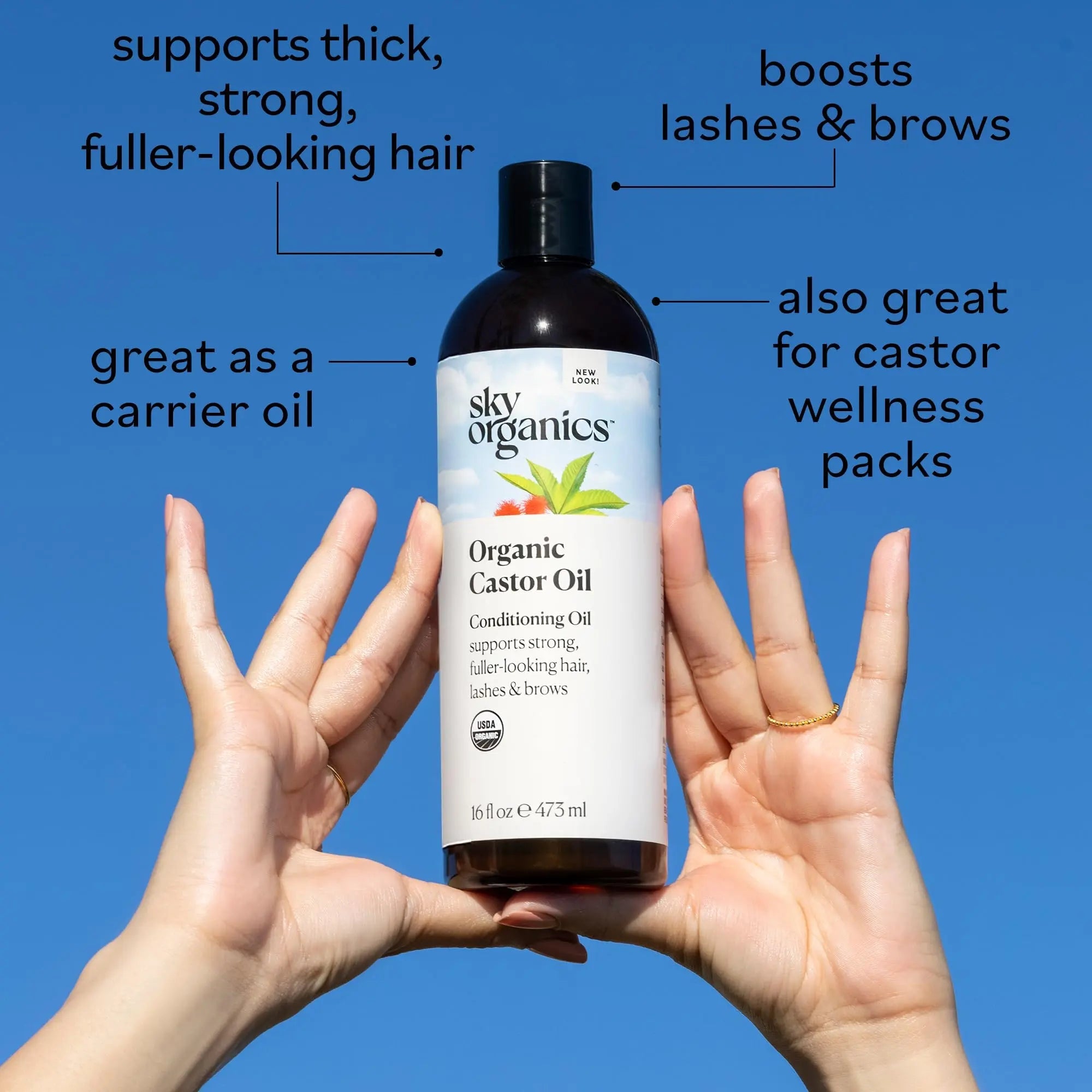 Sky Organics Castor Oil (2x16oz) USDA Organic Cold-Pressed Unrefined100% Pure Sky Organics Au supplements