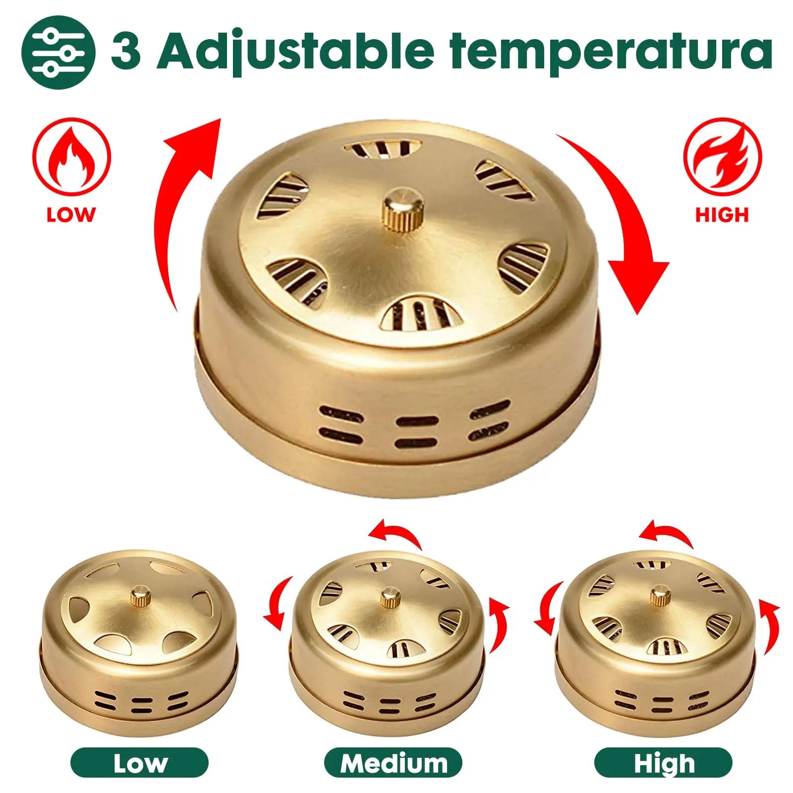 Smokeless Copper Moxa Box, Set of 3 Purifier Copper Tank Moxibustion Treatment Tool Portable Barelove Au supplements