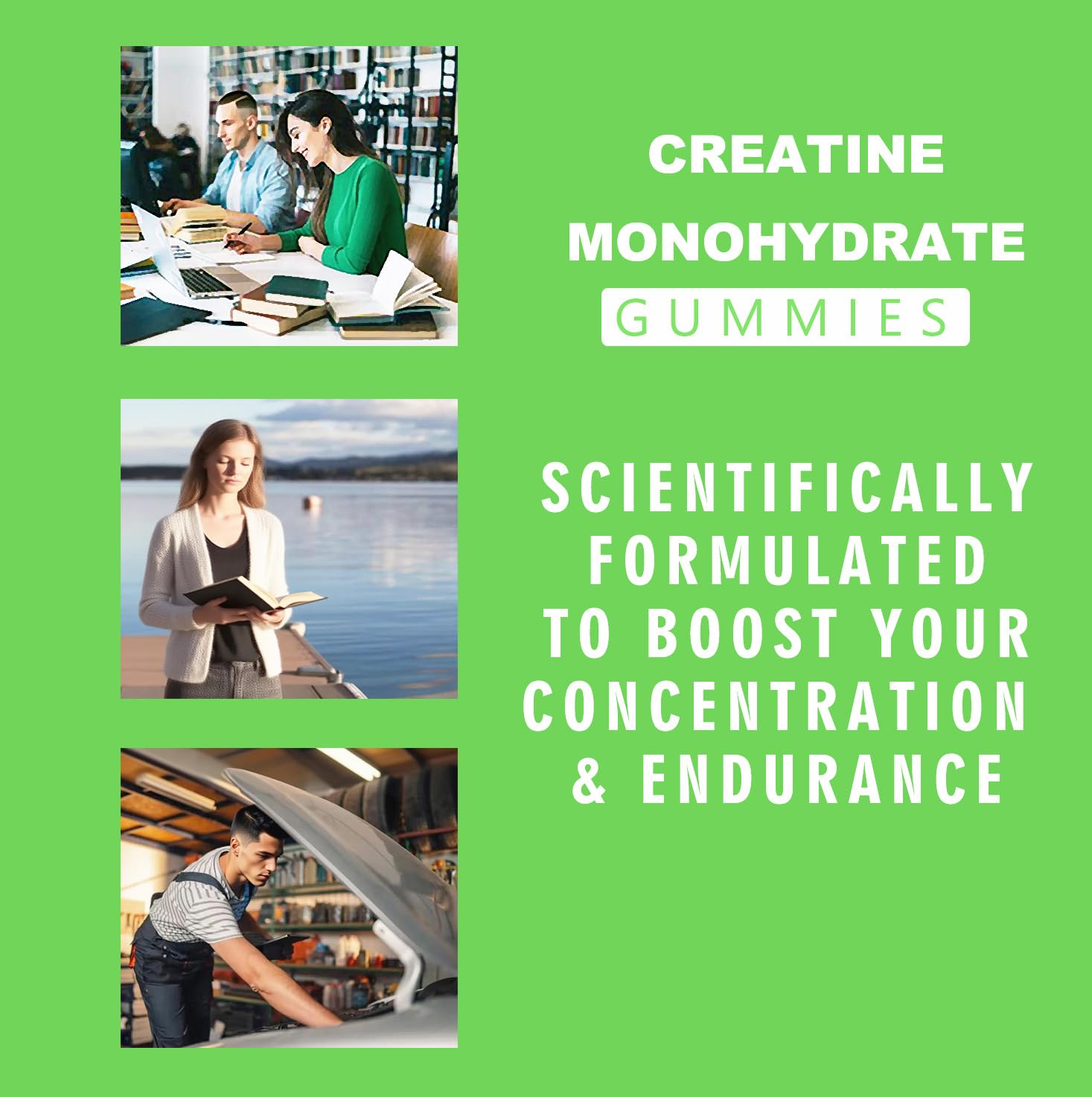 Riyuetian Creatine Monohydrate Gummies, Creatine for Men & Women, Chewable Creatine for Enhancing Focus and Endurance, 5g Creatine per Serving, Sugar-Free, 60 Count Riyuetian Au supplements