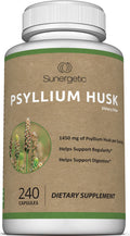 Premium Psyllium Husk Fiber Supplement 1450mg, 240 Capsules