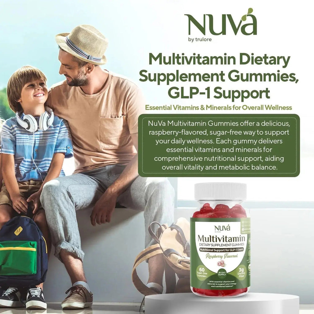 NuVa GLP-1 Support Multivitamin Gummies for Men & Women: Raspberry, Sugar-Free, 3g Fiber for Digestion & Gut Health NuVa Au supplements