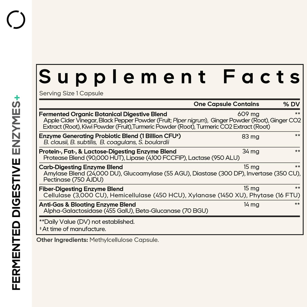 Codeage Fermented Digestive Enzymes Supplement 3-Month Supply - 14 Digestive Enzymes, Probiotics, Prebiotics, Fermented Botanicals