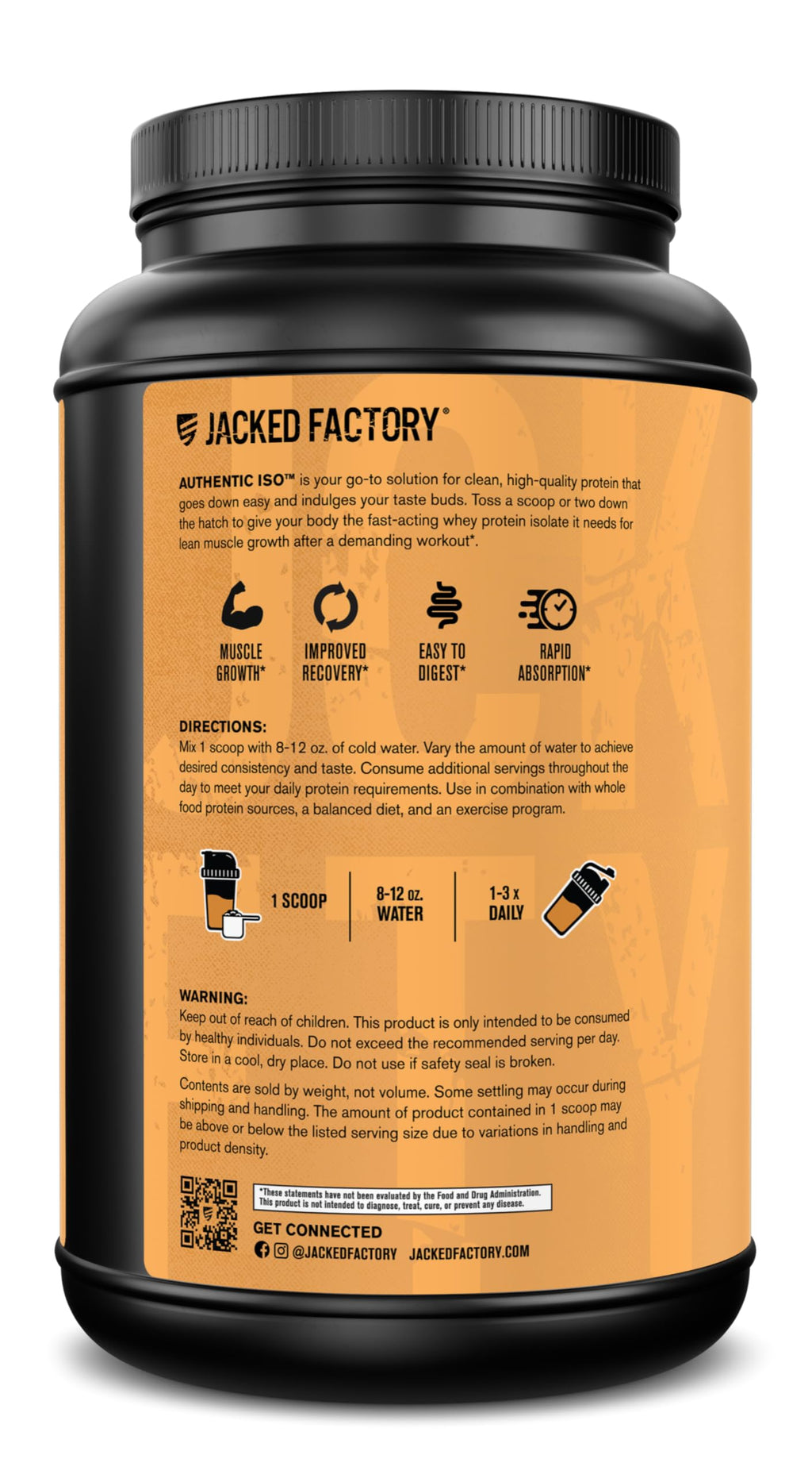 Jacked Factory Authentic ISO Grass Fed Whey Protein Isolate Powder - Low Carb, Non-GMO Muscle Building Protein w/No Fillers, Post Workout Recovery, Chocolate Peanut Butter - 25 Servings