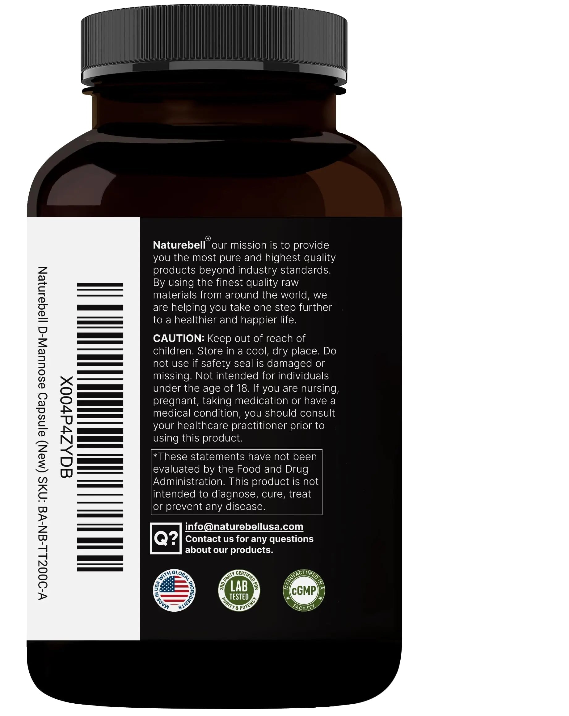 NatureBell D-Mannose 500mg Capsules (2,000mg Per Serving) | 240 Veggie Capsules + Cranberry Concentrate 40mg – Fast Acting Urinary Tract Health Pills – Ultra UTI Support for Women & Men NatureBell Au supplements