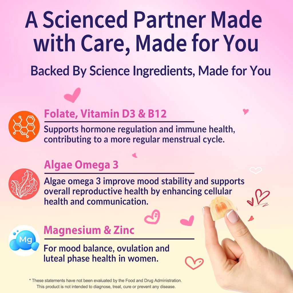 Myo-Inositol & D-Chiro Inositol, Hormone Balance for Women | Sugar Free Inositol Gummies w/Omega 3, MTHF Folate, Vitamin D3, B12, Magnesium & Zinc for Ovarian Health, Ideal 40:1 Ratio, Vegan, 60 Cts NEVISS Au supplements