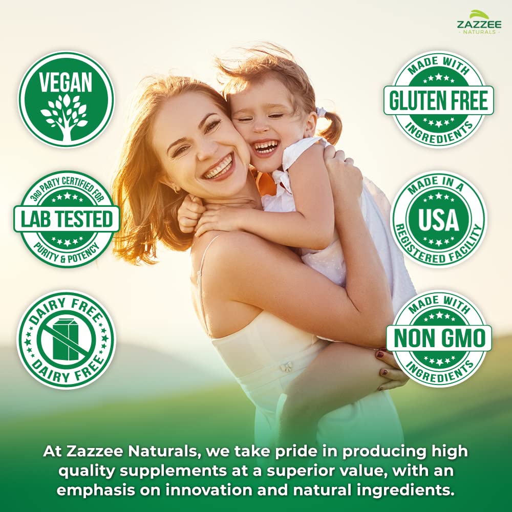 Zazzee Myo-Inositol Capsules, 2000 mg per Serving, 120 Vegan Capsules, Ideal Dosage for 40:1 Ratio, Certified Kosher, Hormone Balance & Healthy Ovarian