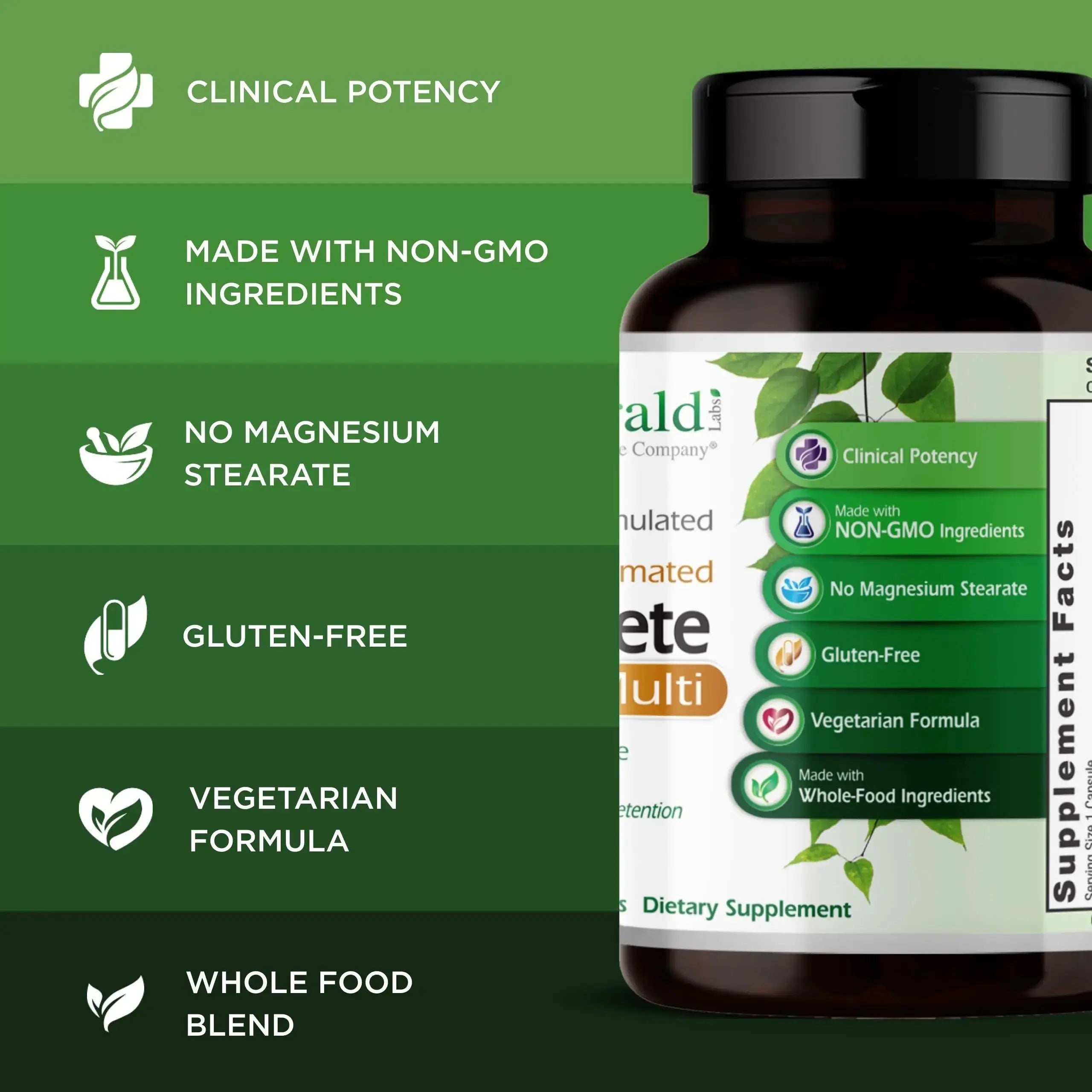EMERALD LABS Complete 1-Daily Multi - Complete Multivitamin for Men & Women with Vitamin C, Methylated Folate, Whole-Food Blend EMERALD LABS Au supplements