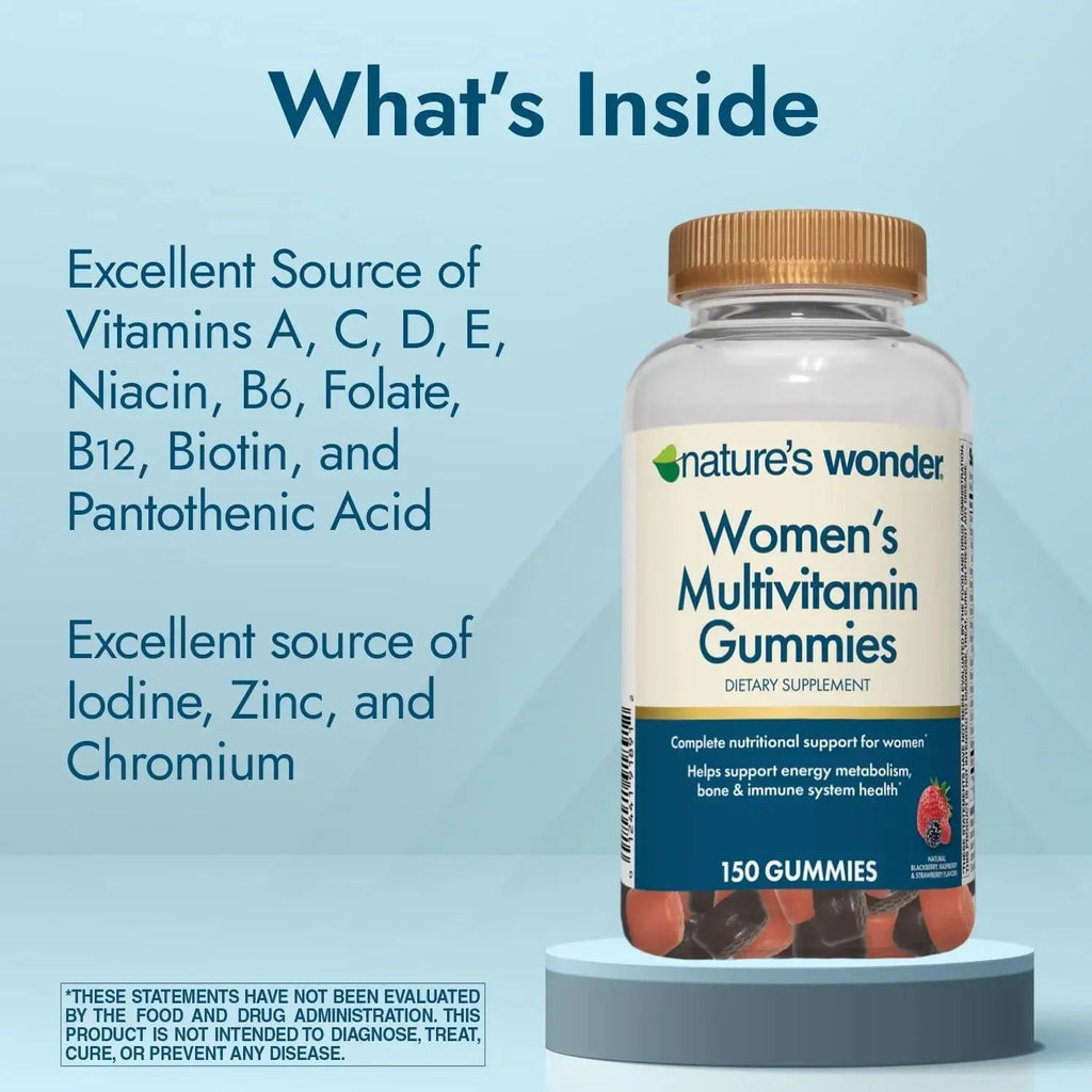 Nature's Wonder Women's Multivitamin Gummies, Supports Energy, Metabolism, Bone and Immune System Health Nature's Wonder Au supplements