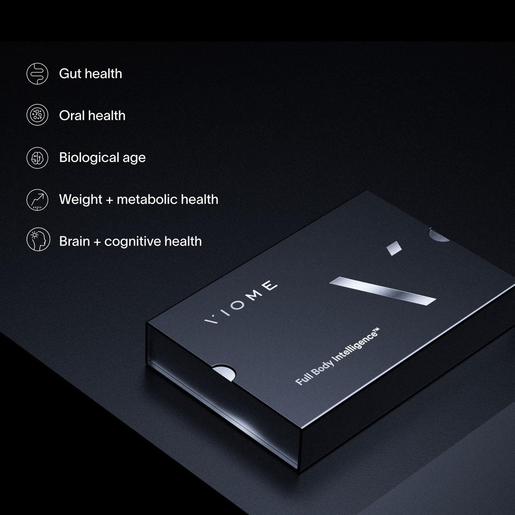 Viome at-Home Full Body Intelligence 3-in-1 Test Kit for Women & Men, 50+ Health Scores from Blood, Saliva, and Stool, Comprehensive Gut Microbiome Analysis, Biological Age, BioHacker Friendly Viome Au supplements