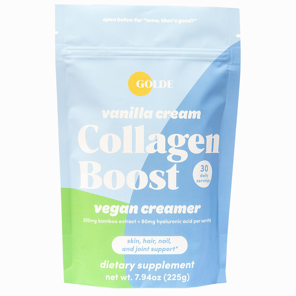 GOLDE - Collagen Boost Vegan Creamer - Vanilla Cream - Plant Based Collagen Supplement w/Hyaluronic Acid, Biotin, & Bamboo Extract - Supports Hair, Skin, & Nail Health - 30 Servings GOLDE Au supplements