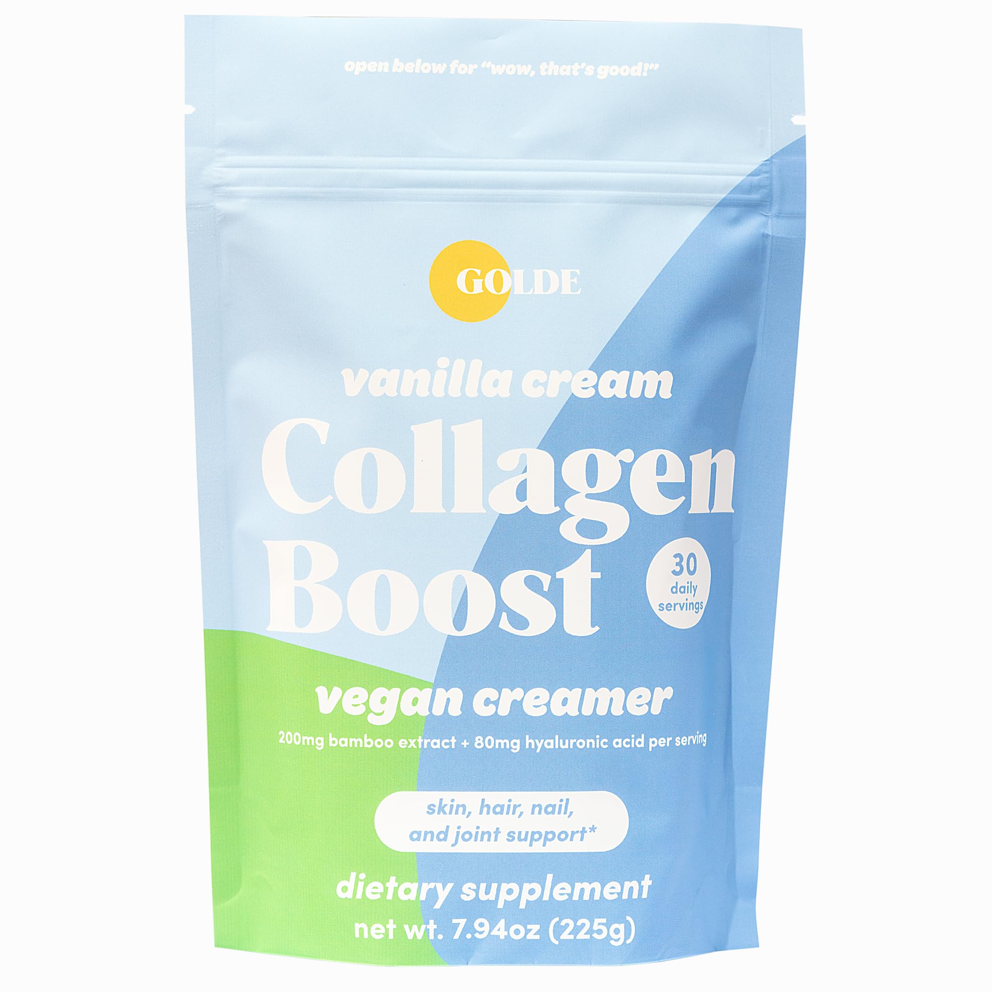 GOLDE - Collagen Boost Vegan Creamer - Vanilla Cream - Plant Based Collagen Supplement w/Hyaluronic Acid, Biotin, & Bamboo Extract - Supports Hair, Skin, & Nail Health - 30 Servings GOLDE Au supplements