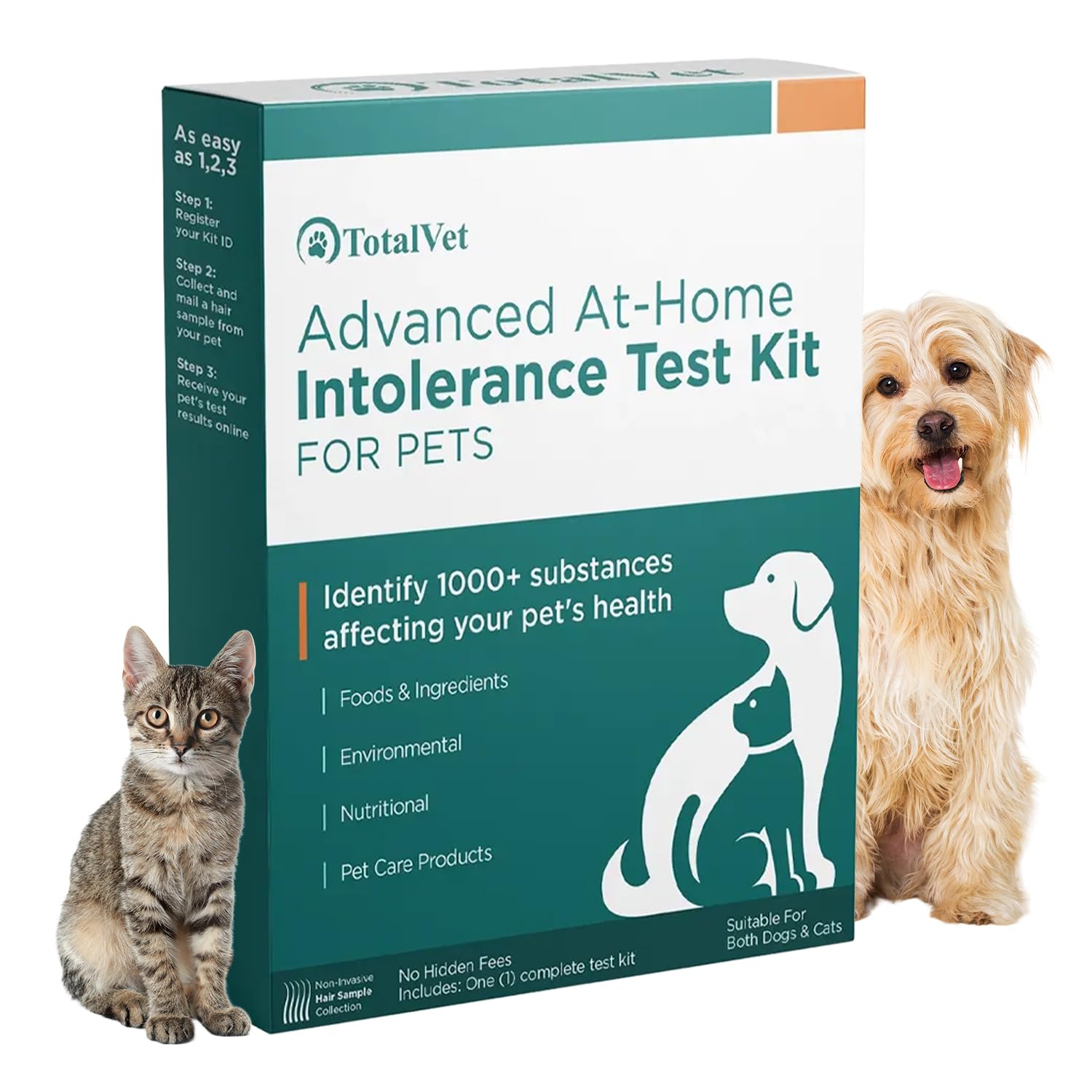 TotalVet Dog Allergy +1000 Food & Nutritional Sensitivity Test, Pet Intolerance Kit at Home — Advanced Complement to DNA Tests for Complete Pet Wellness TotalVet Au supplements