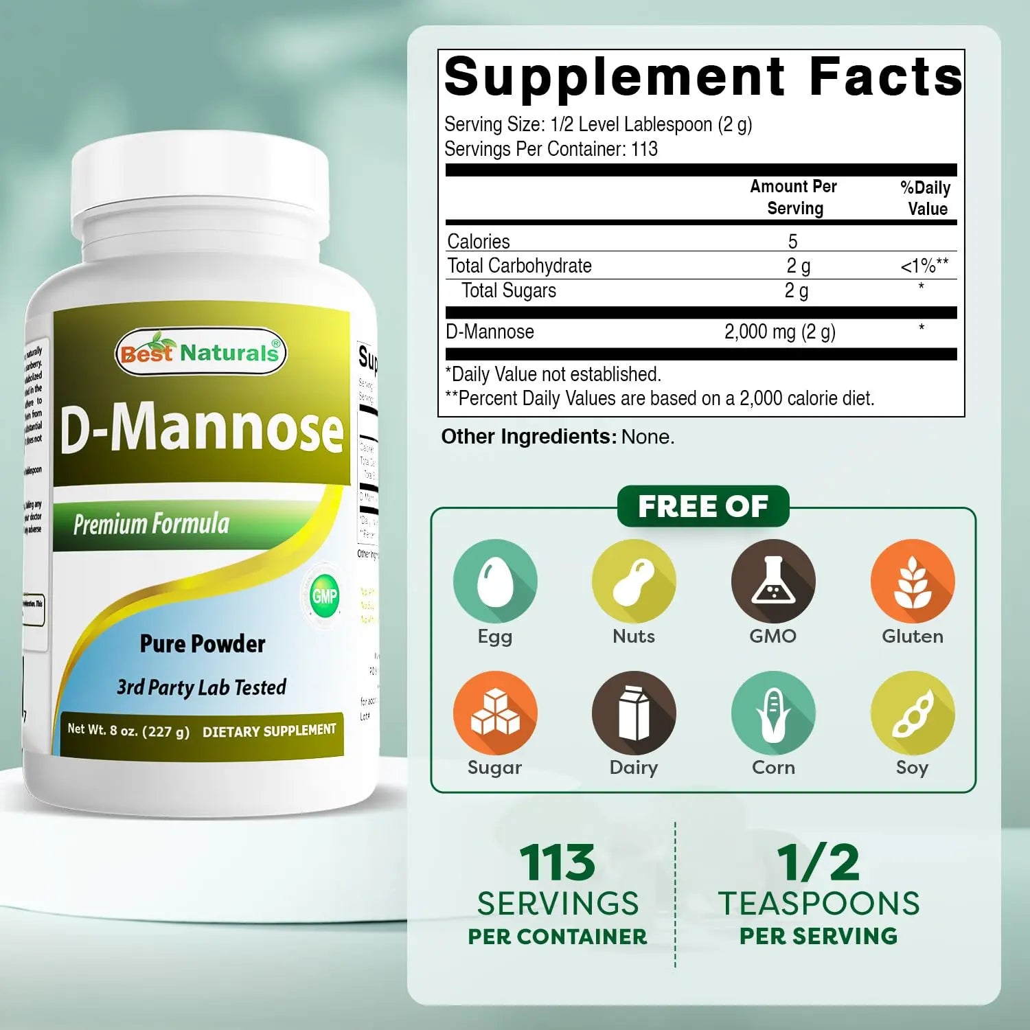 Best Naturals D-Mannose Pure Powder - Urinary Tract Cleanse Supplement - 8 OZ Best Naturals Au supplements